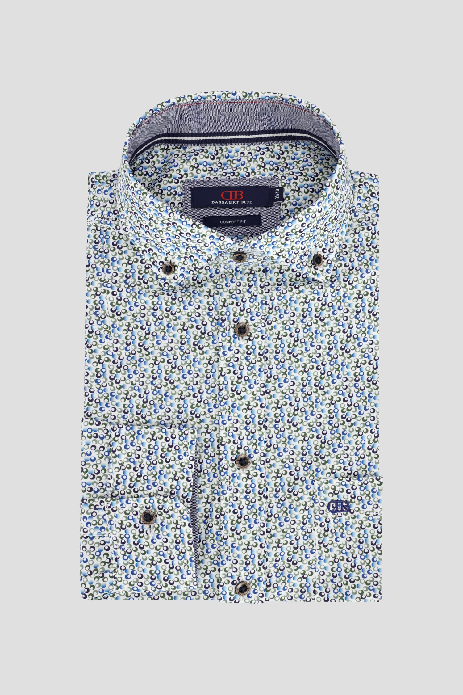 Le devant de Chemise blanche à pois - Regular fit de Dansaert Blue pour Hommes