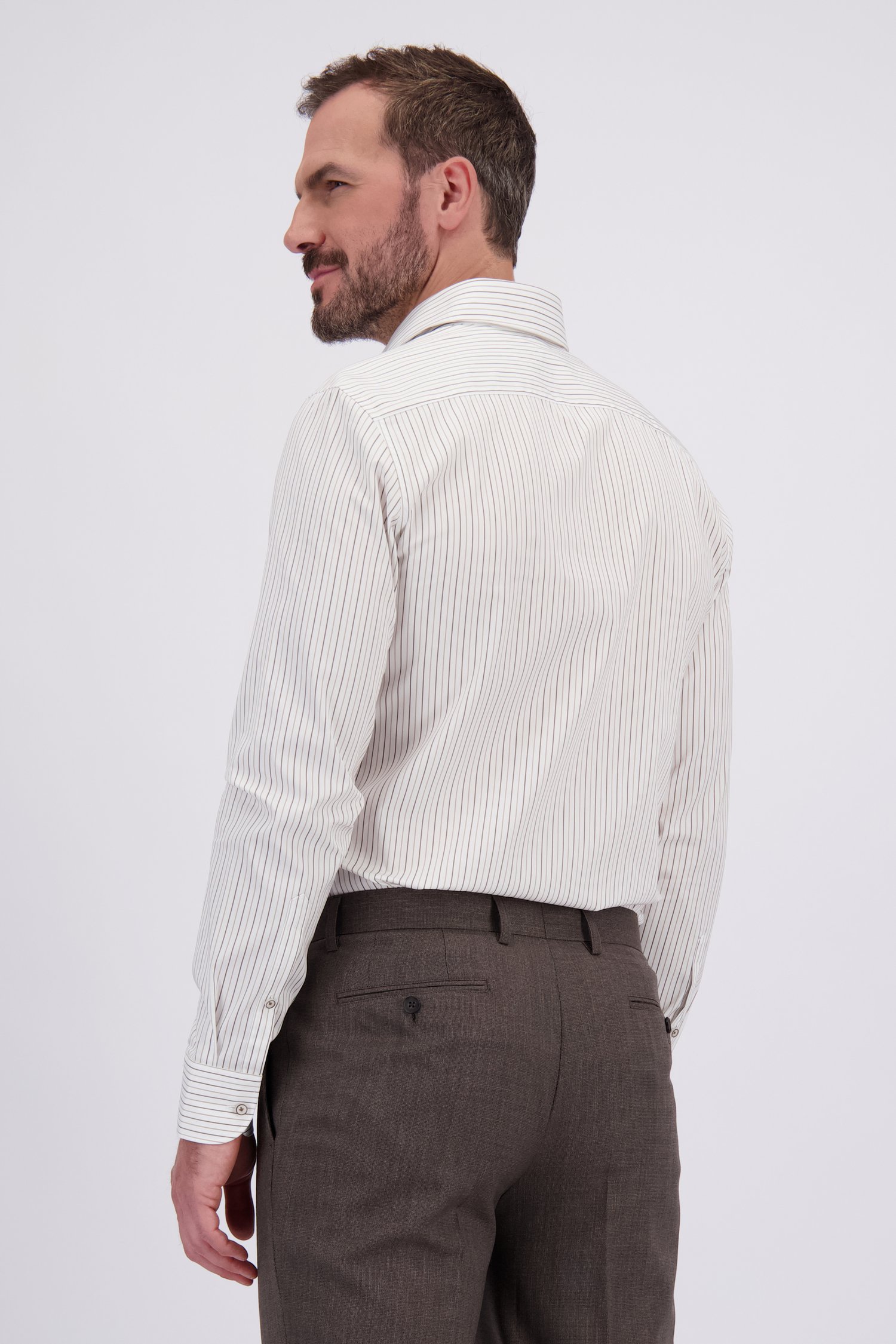 Le dos de  Chemise blanche à rayures - slim fit  de Dansaert Black pour Hommes