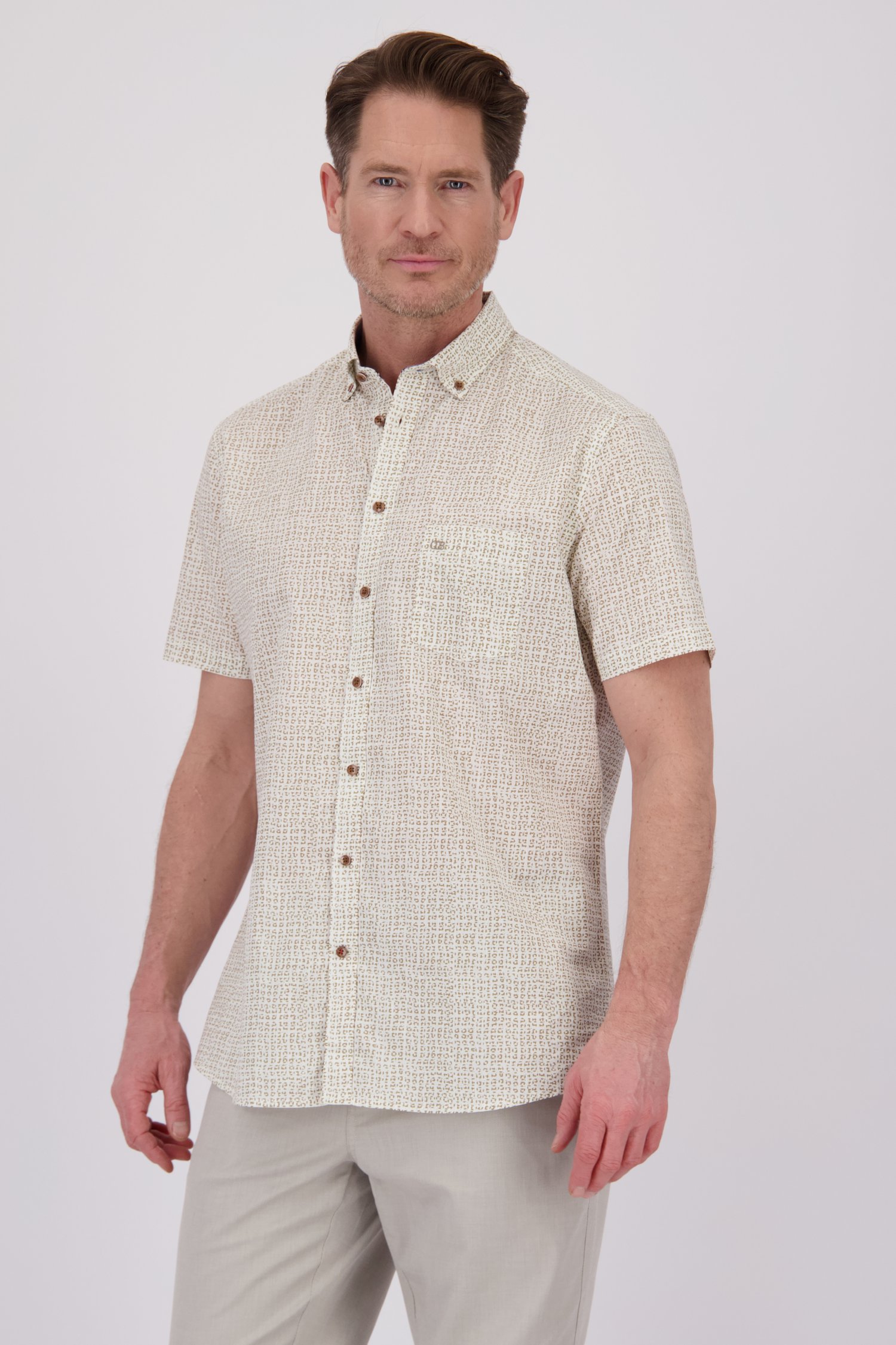Chemise blanche avec imprimé beige - Regular fit de Dansaert Blue pour Hommes