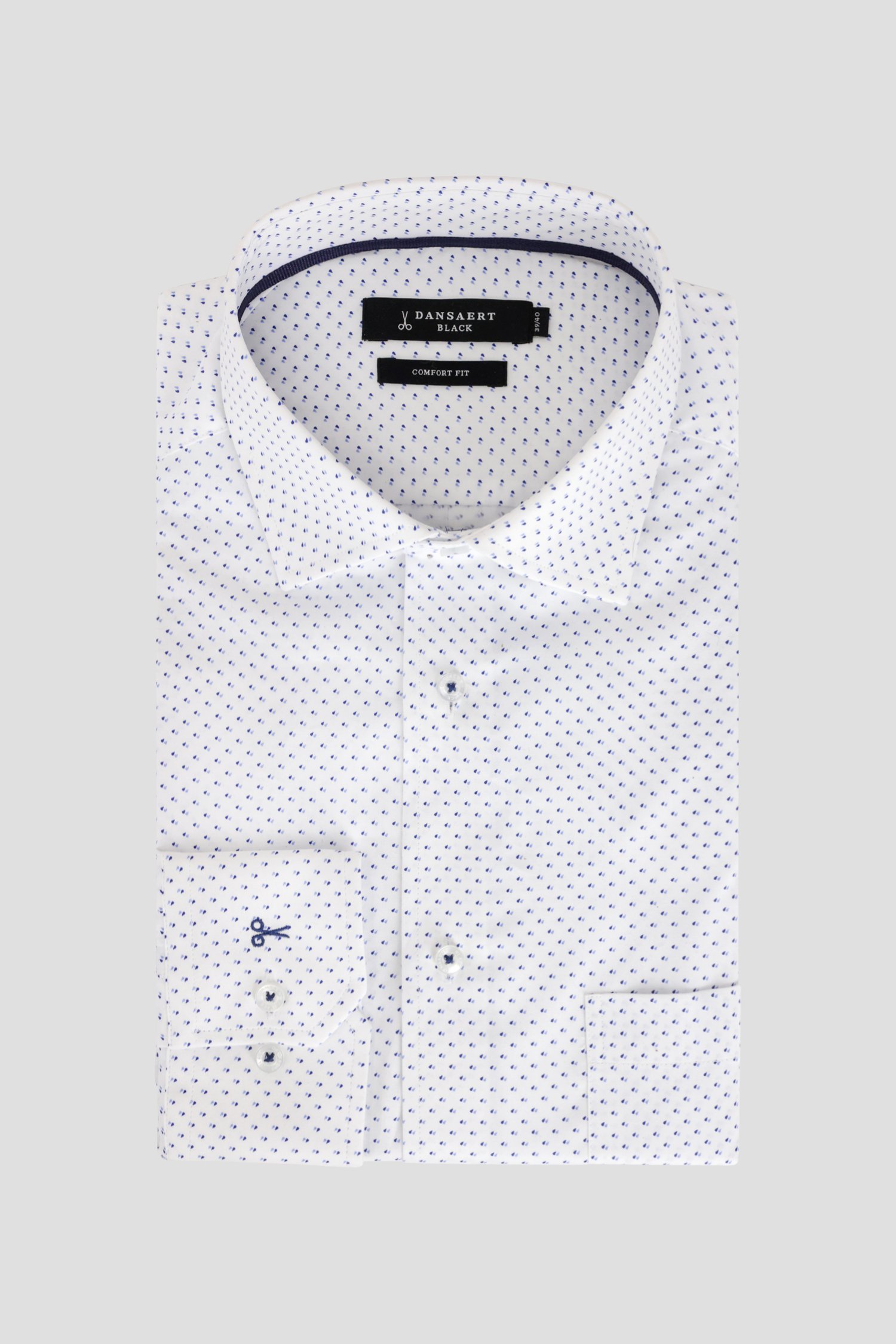 Chemise blanche avec imprimé fin - Comfort fit de Dansaert Black pour Hommes