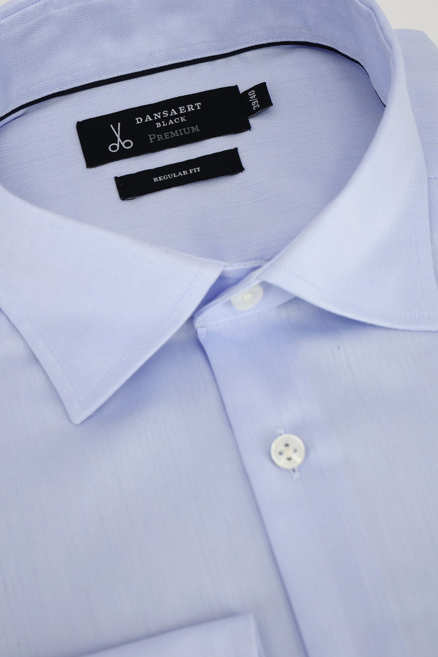 Photo produit 2 de Chemise bleu à structure chevrons – Regular fit de Dansaert Black Premium pour Hommes