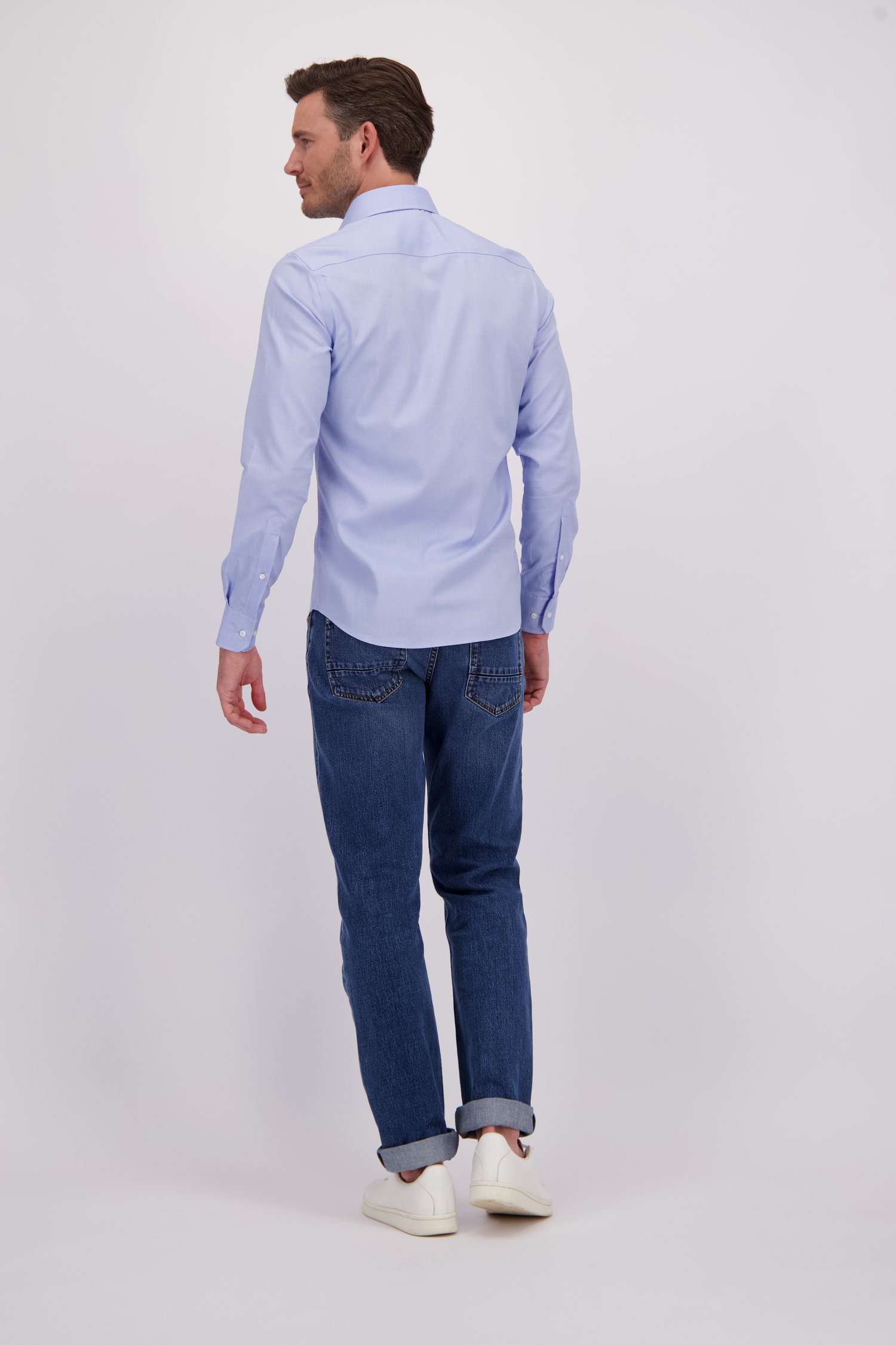 Le dos de Chemise bleu chiné - Slim fit de Michaelis pour Hommes