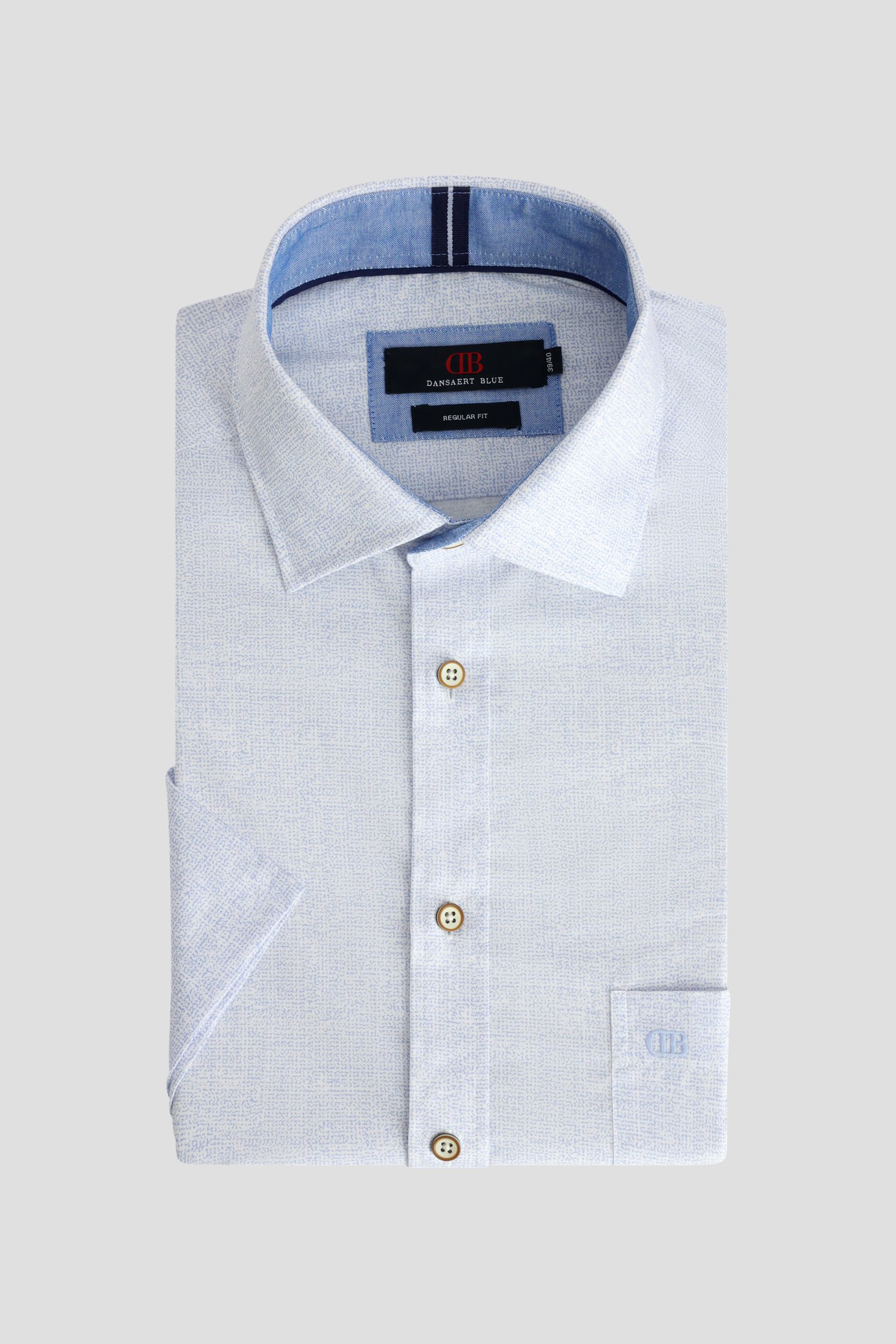 Photo produit 1 de Chemise bleu clair à manches courtes – Regular fit de Dansaert Blue pour Hommes