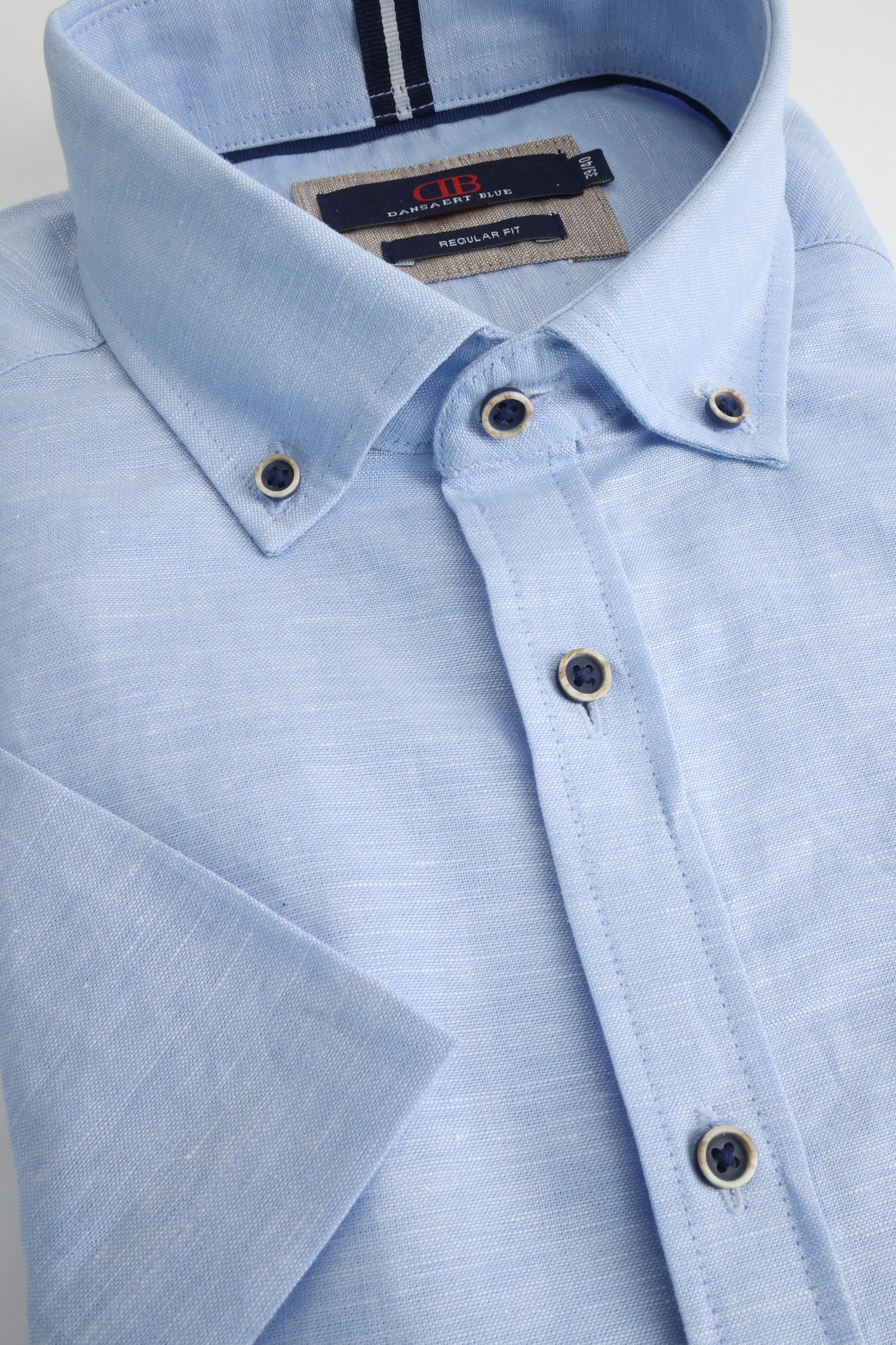 Photo produit 1 de Chemise bleu clair à manches courtes - Regular fit de Dansaert Blue pour Hommes