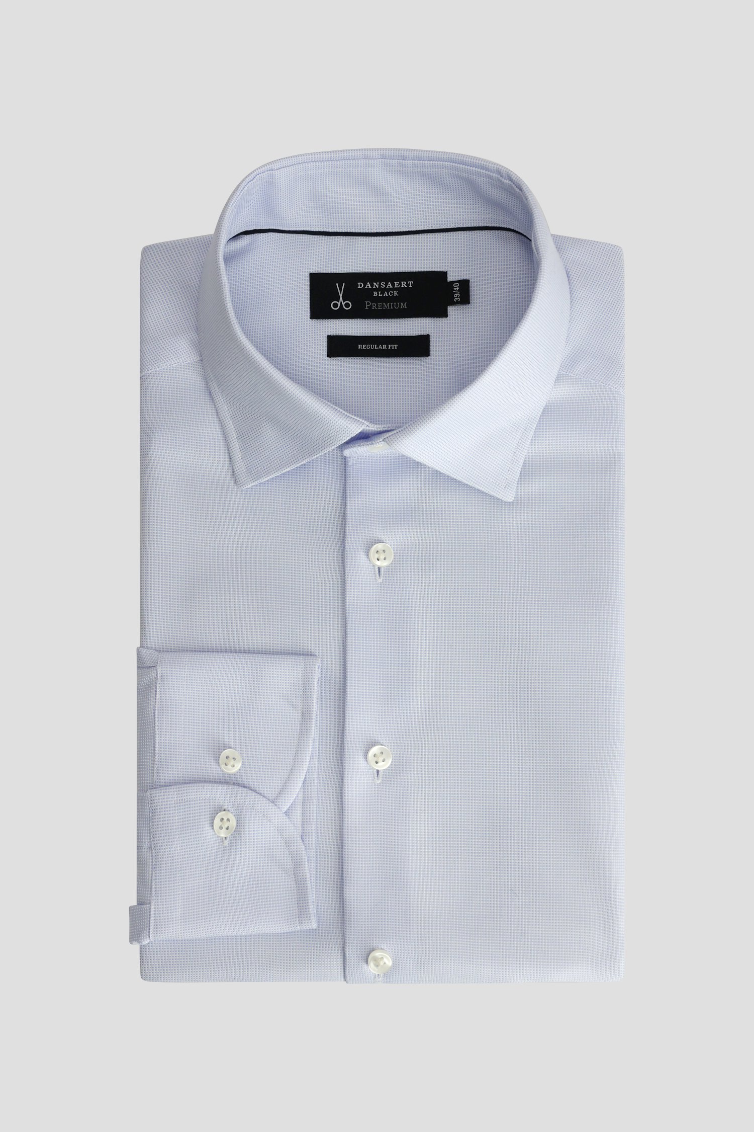 Photo produit 1 de Chemise bleu clair à motif chevrons – Regular fit de Dansaert Black Premium pour Hommes