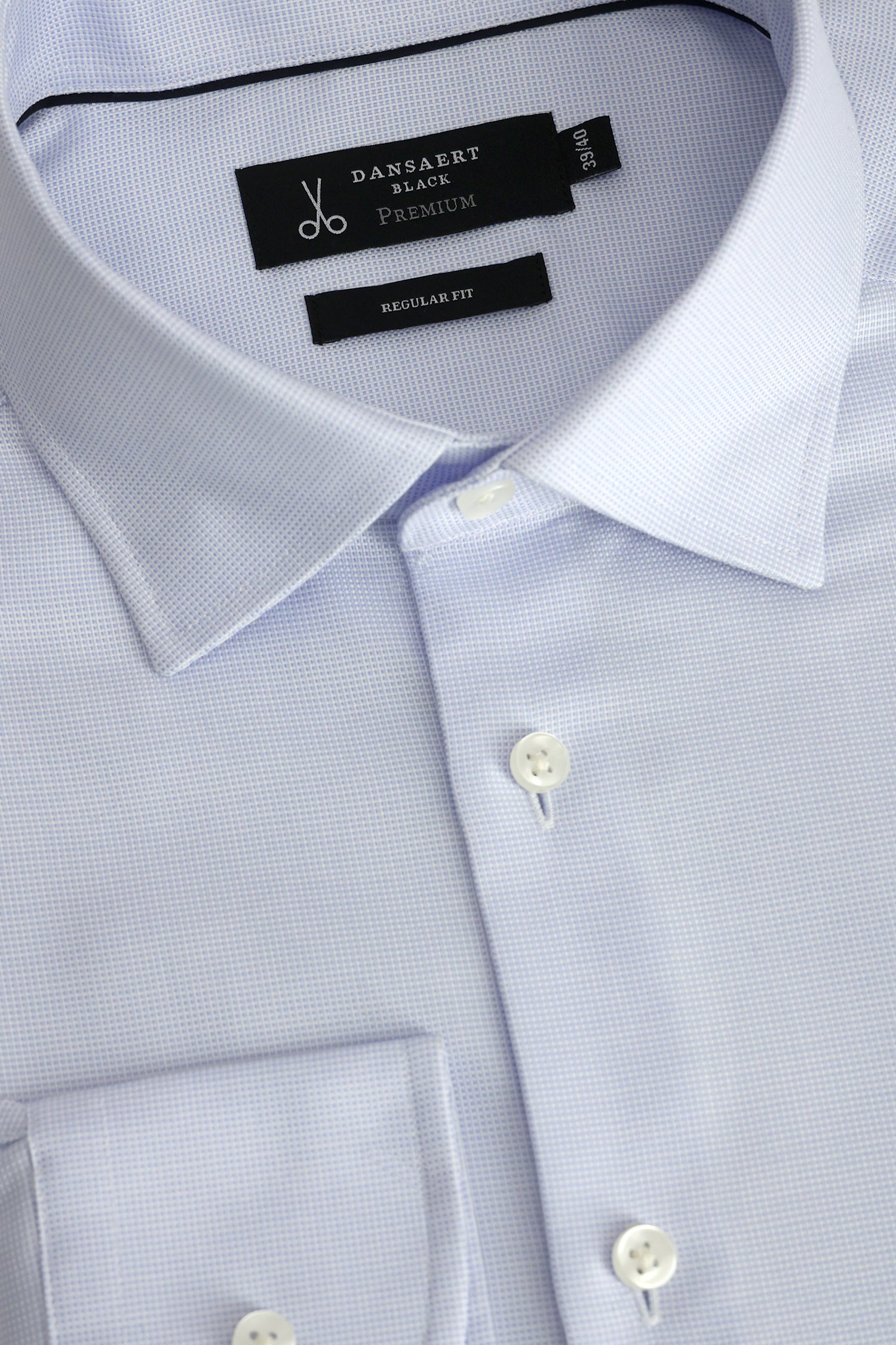 Photo produit 2 de Chemise bleu clair à motif chevrons – Regular fit de Dansaert Black Premium pour Hommes