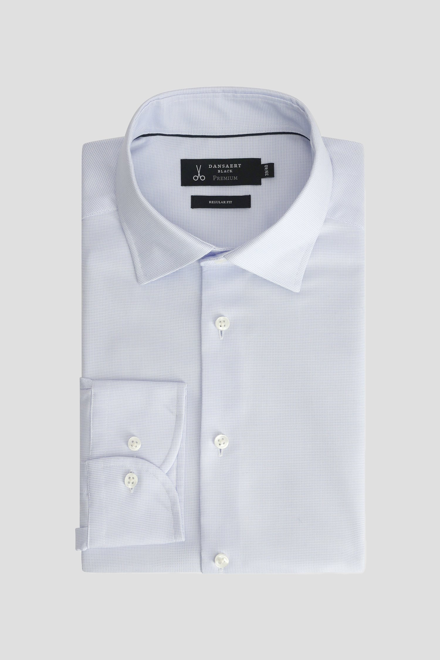 Photo produit 3 de Chemise bleu clair à motif chevrons – Regular fit de Dansaert Black Premium pour Hommes