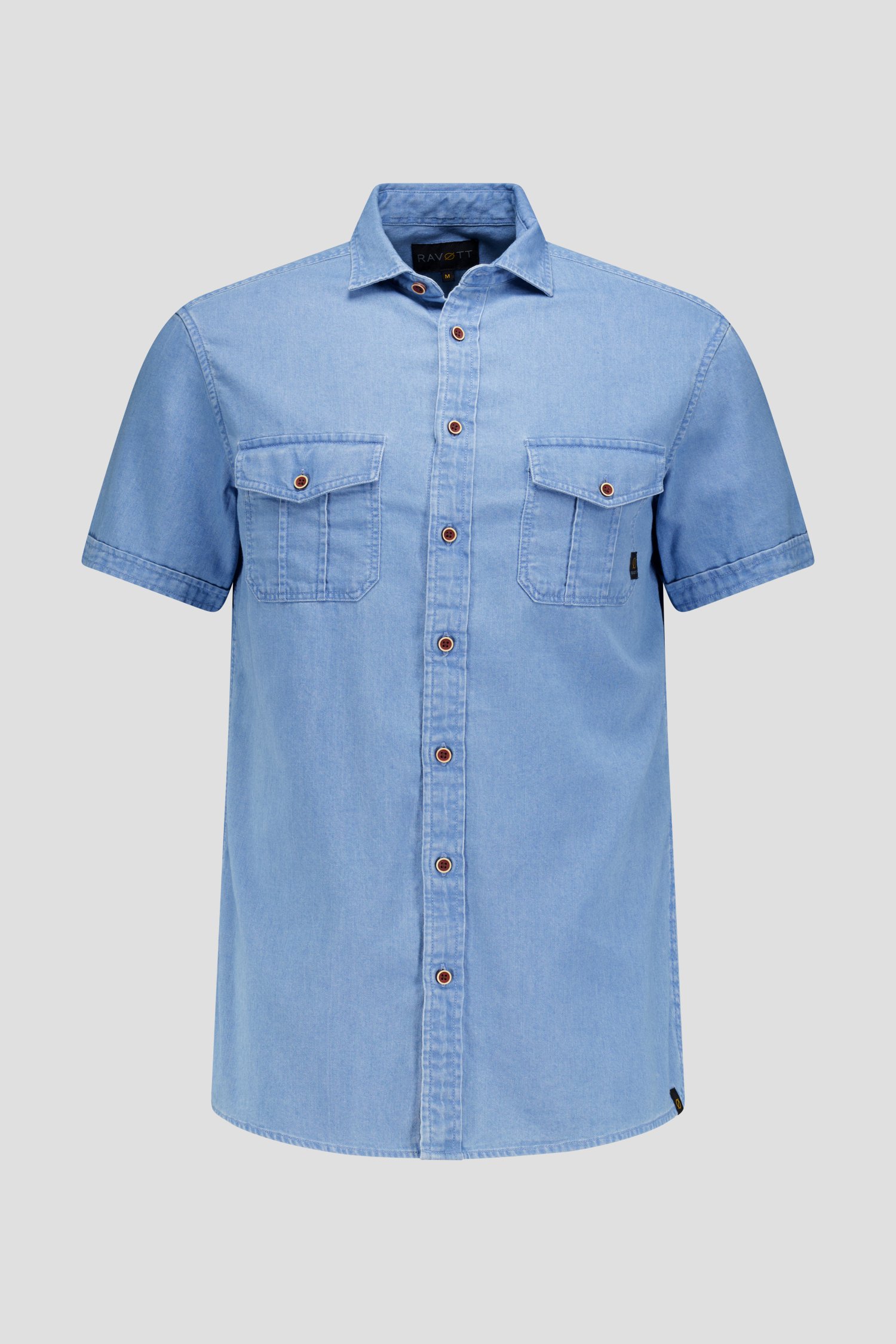 Photo produit 1 de Chemise bleu clair effet denim – Regular fit de Ravøtt pour Hommes