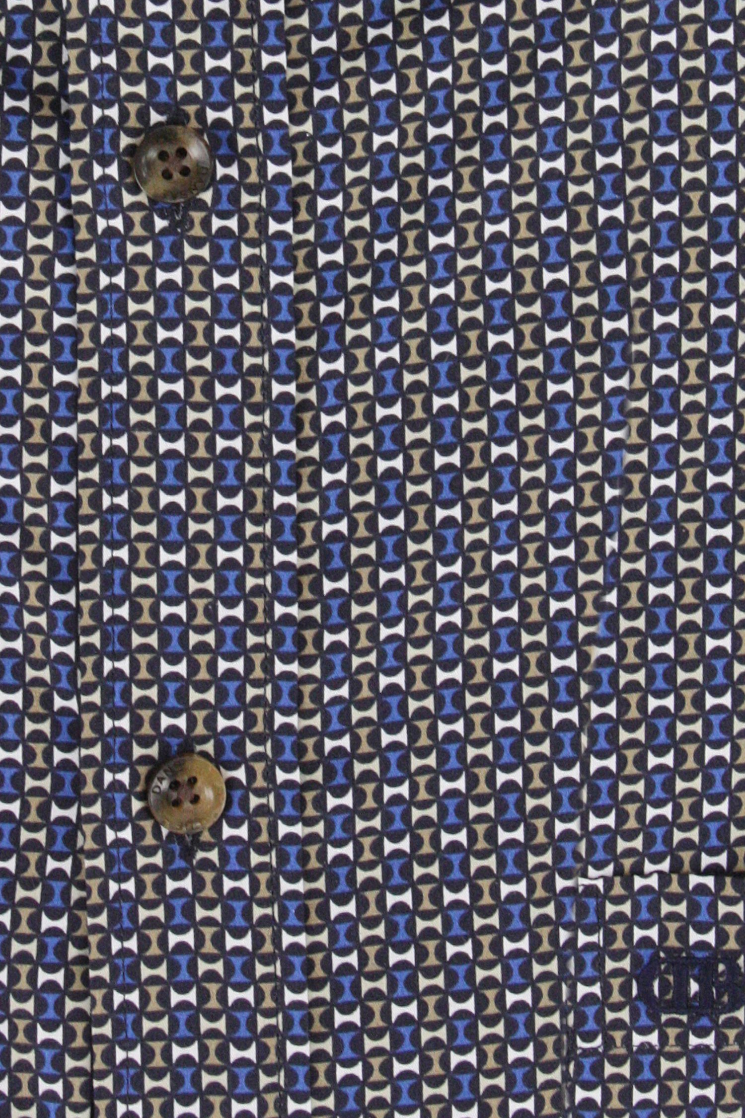 Chemise bleu foncé à imprimé fin - Comfort fit de Dansaert Blue pour Hommes
