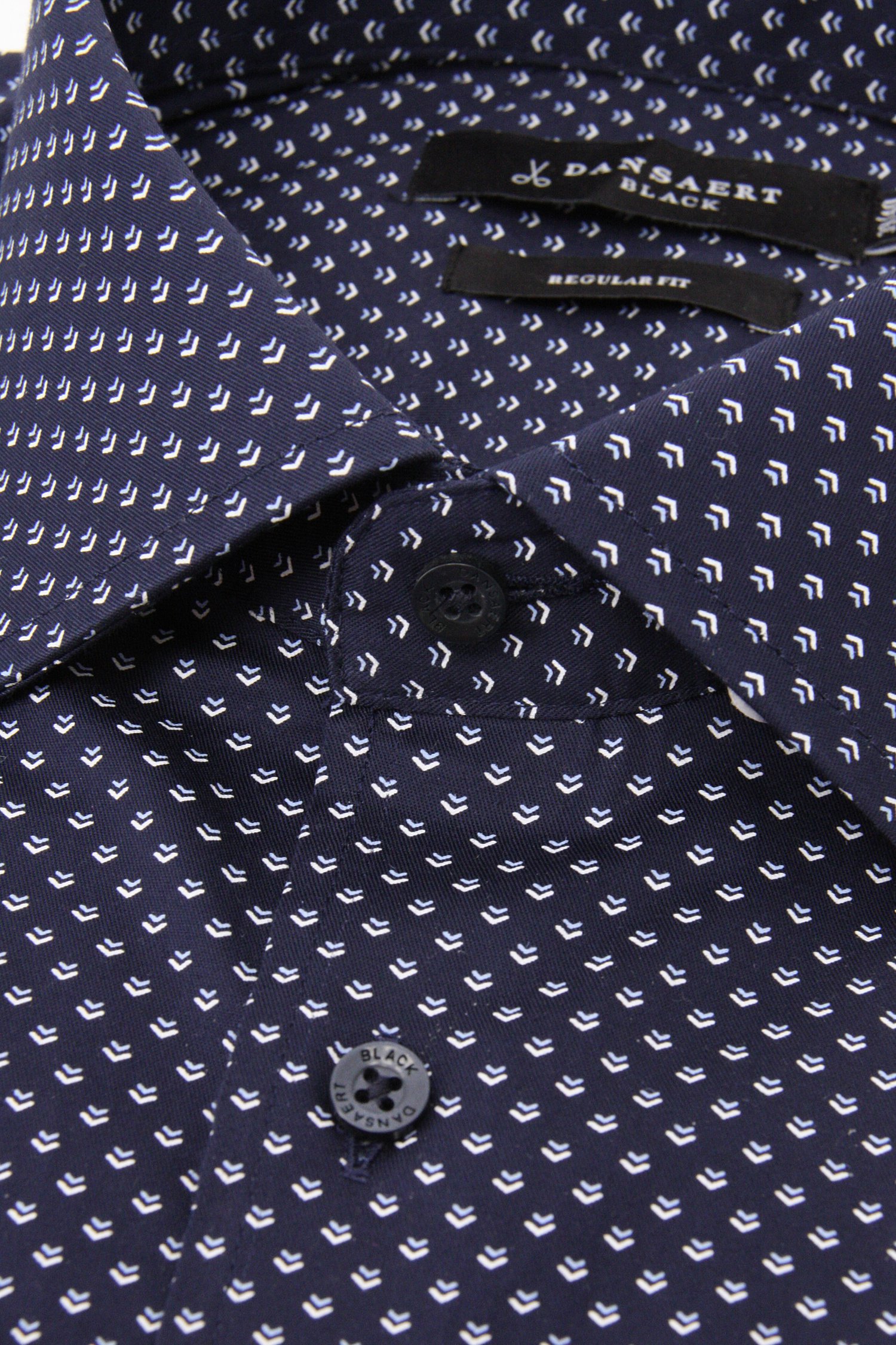 Chemise bleu foncé à imprimé fin - Regular fit de Dansaert Black pour Hommes