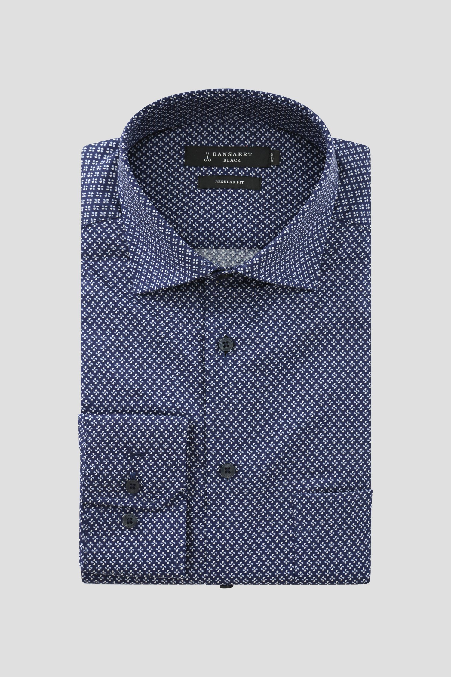 Chemise bleu foncé à imprimé fin - regular fit  de Dansaert Black pour Hommes