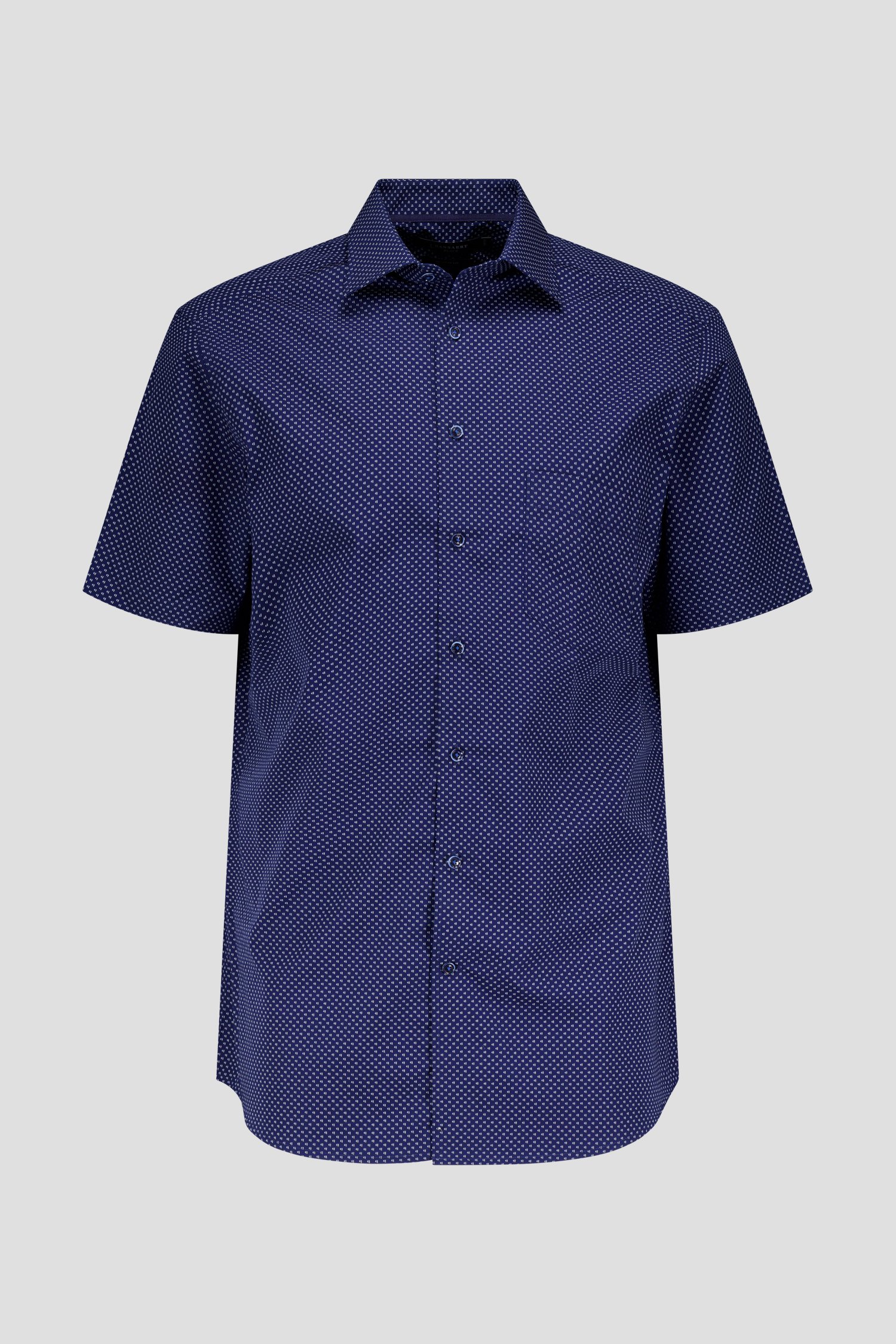 Chemise bleu foncé à imprimé fin – Regular fit de Dansaert Black pour Hommes