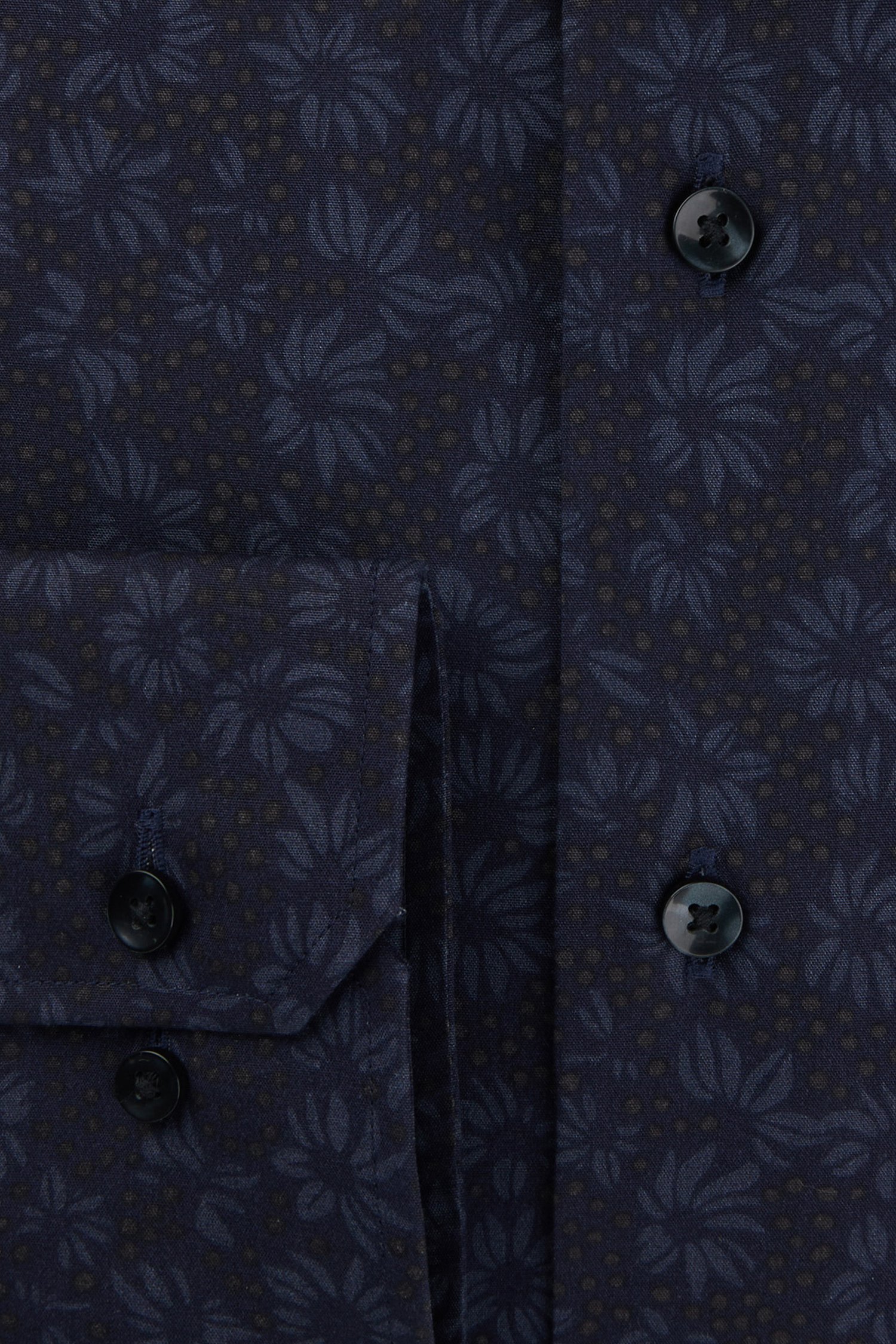 Chemise bleu foncé à imprimé - Slim fit de Michaelis pour Hommes