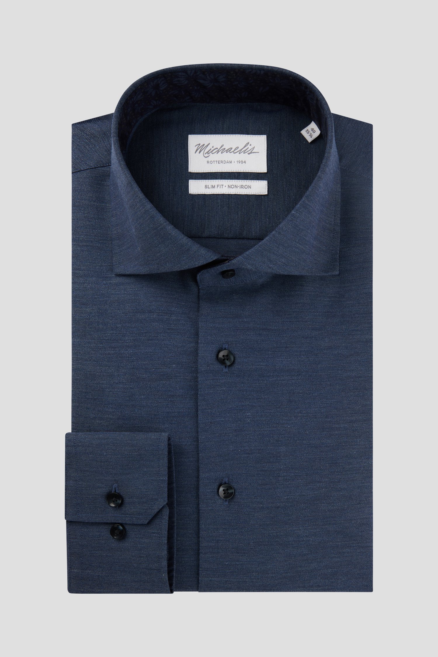 Chemise bleu foncé à l'allure de jean - Slim fit de Michaelis pour Hommes