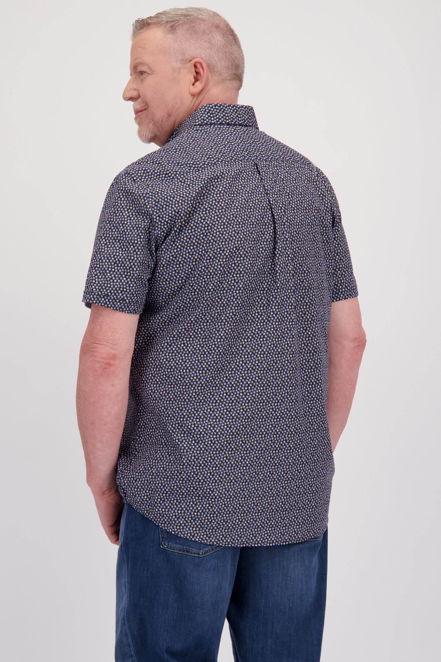 Chemise bleu foncé à pois - comfort fit.  de Dansaert Blue pour Hommes
