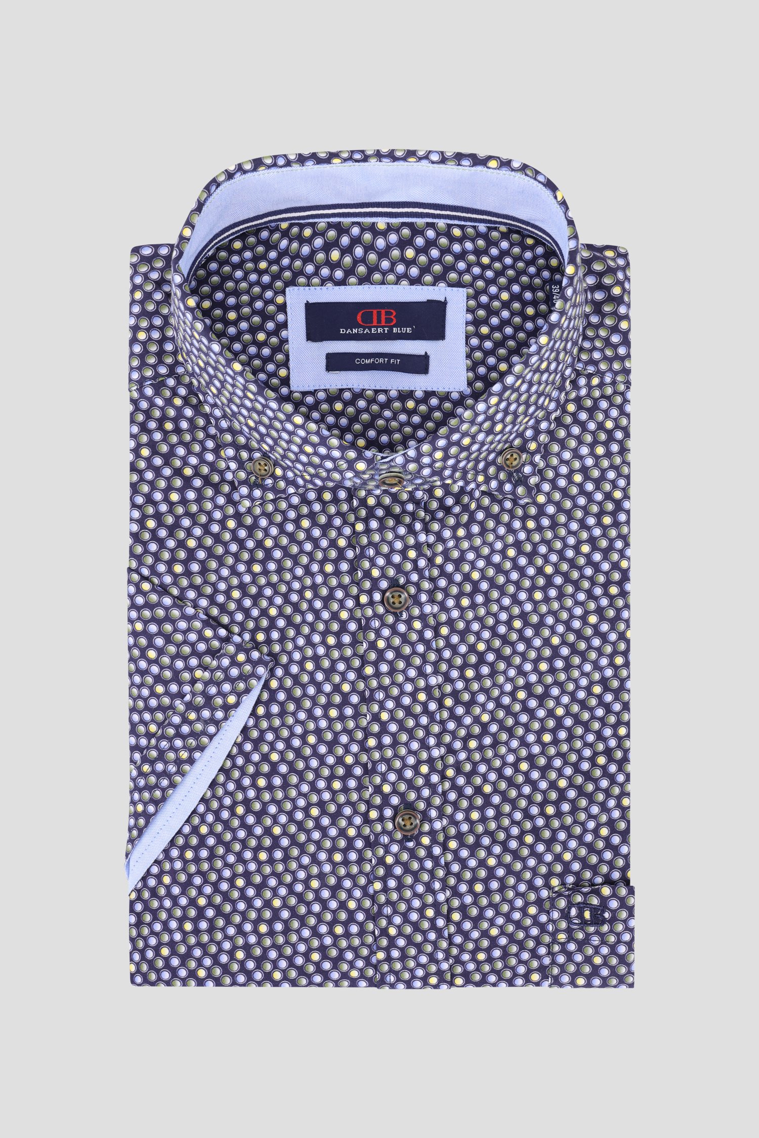 Chemise bleu foncé à pois - comfort fit.  de Dansaert Blue pour Hommes