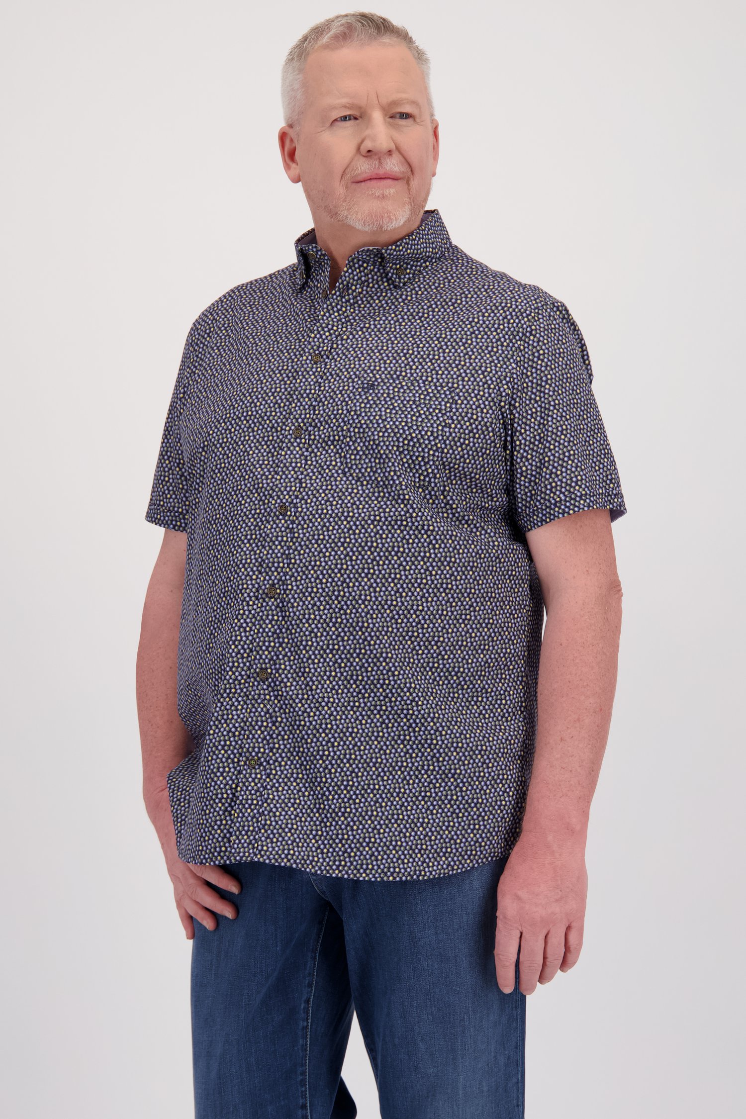 Chemise bleu foncé à pois - comfort fit.  de Dansaert Blue pour Hommes