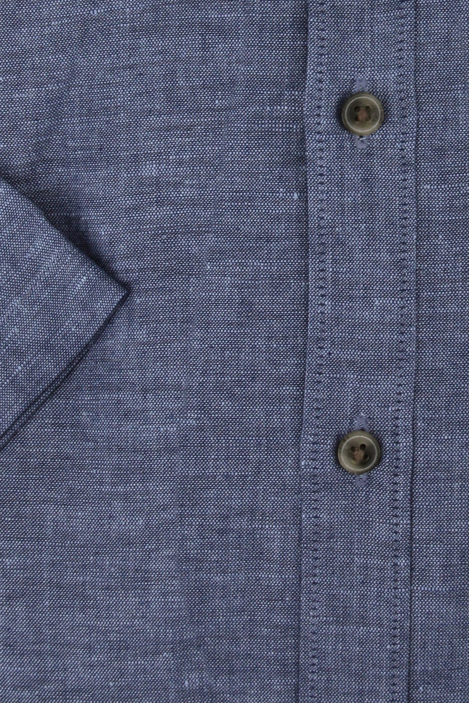 Chemise bleu foncé, aspect lin - comfort fit de Dansaert Blue pour Hommes
