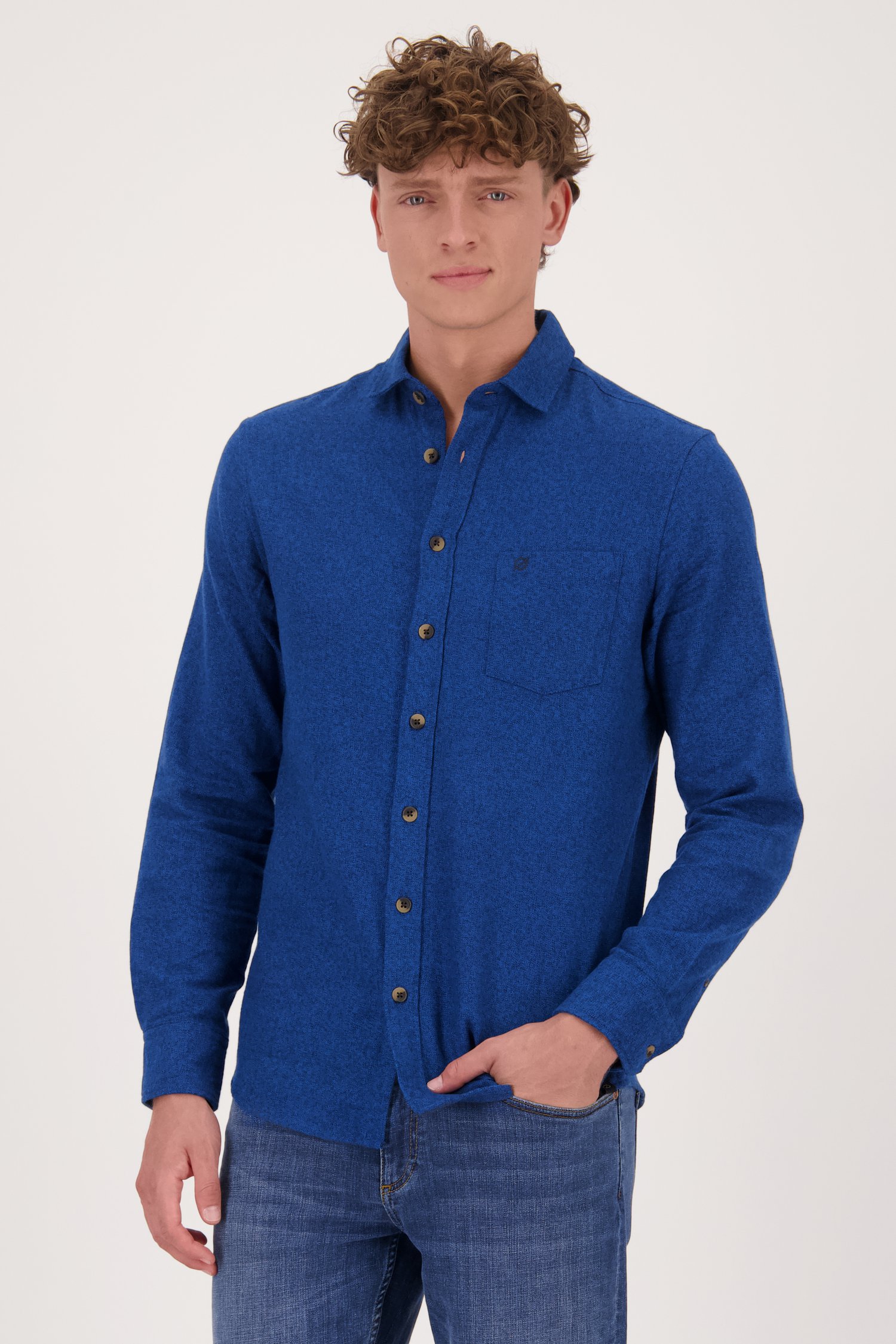Chemise bleu royal Regular fit de Ravøtt 3482704 Heren e5