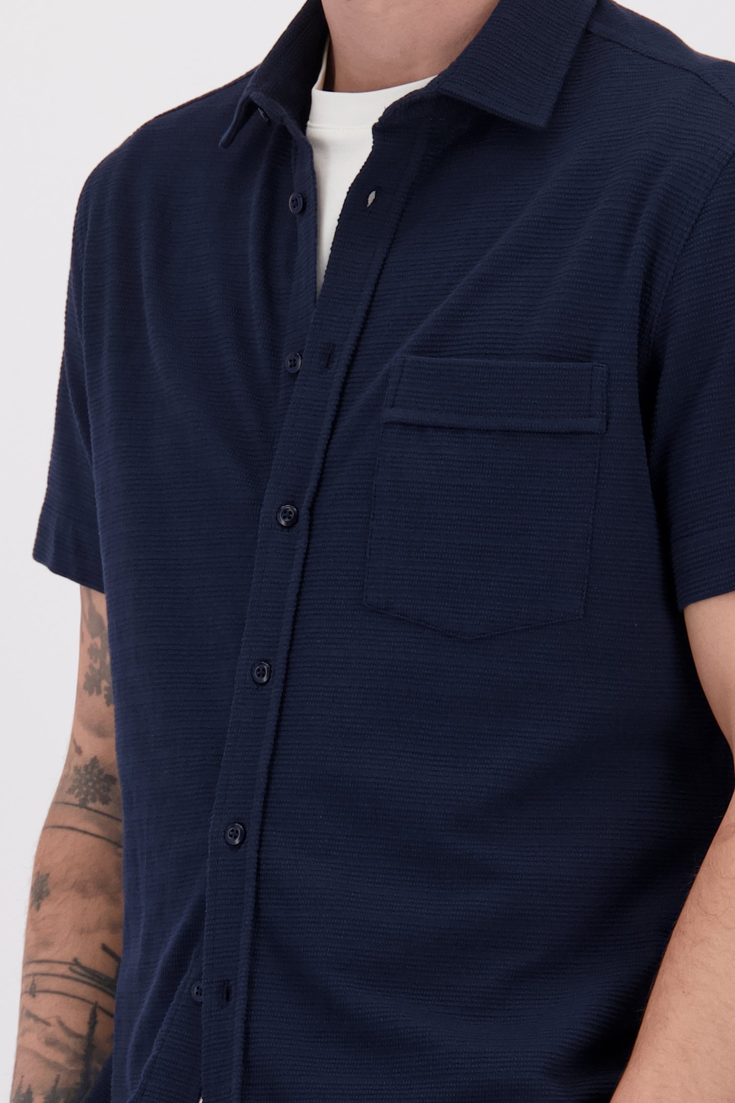 Détail de Chemise bleu structurée - Regular fit de Ravøtt pour Hommes