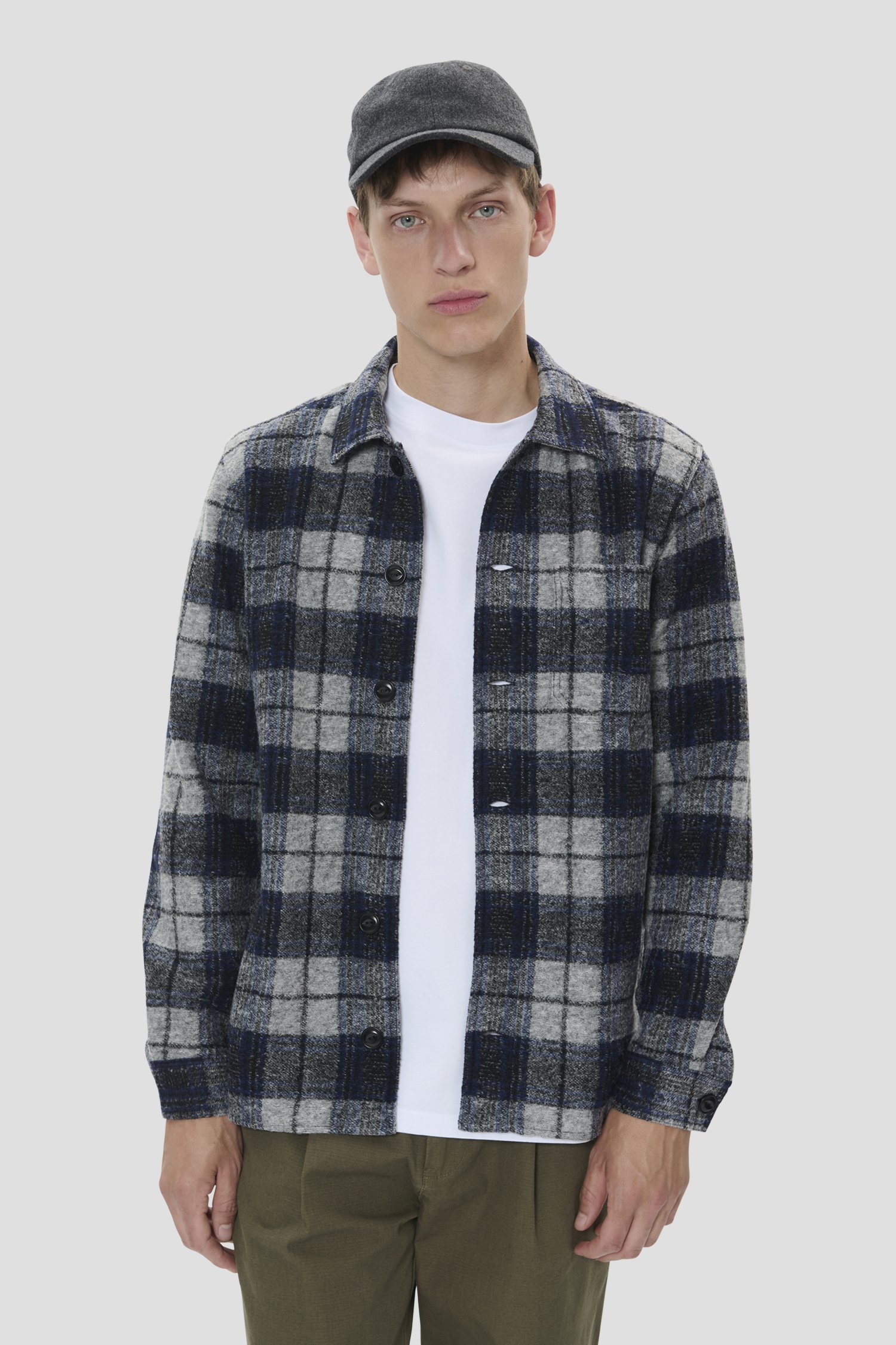 Le devant de Chemise bleue à carreaux – Regular fit de Matinique pour Hommes