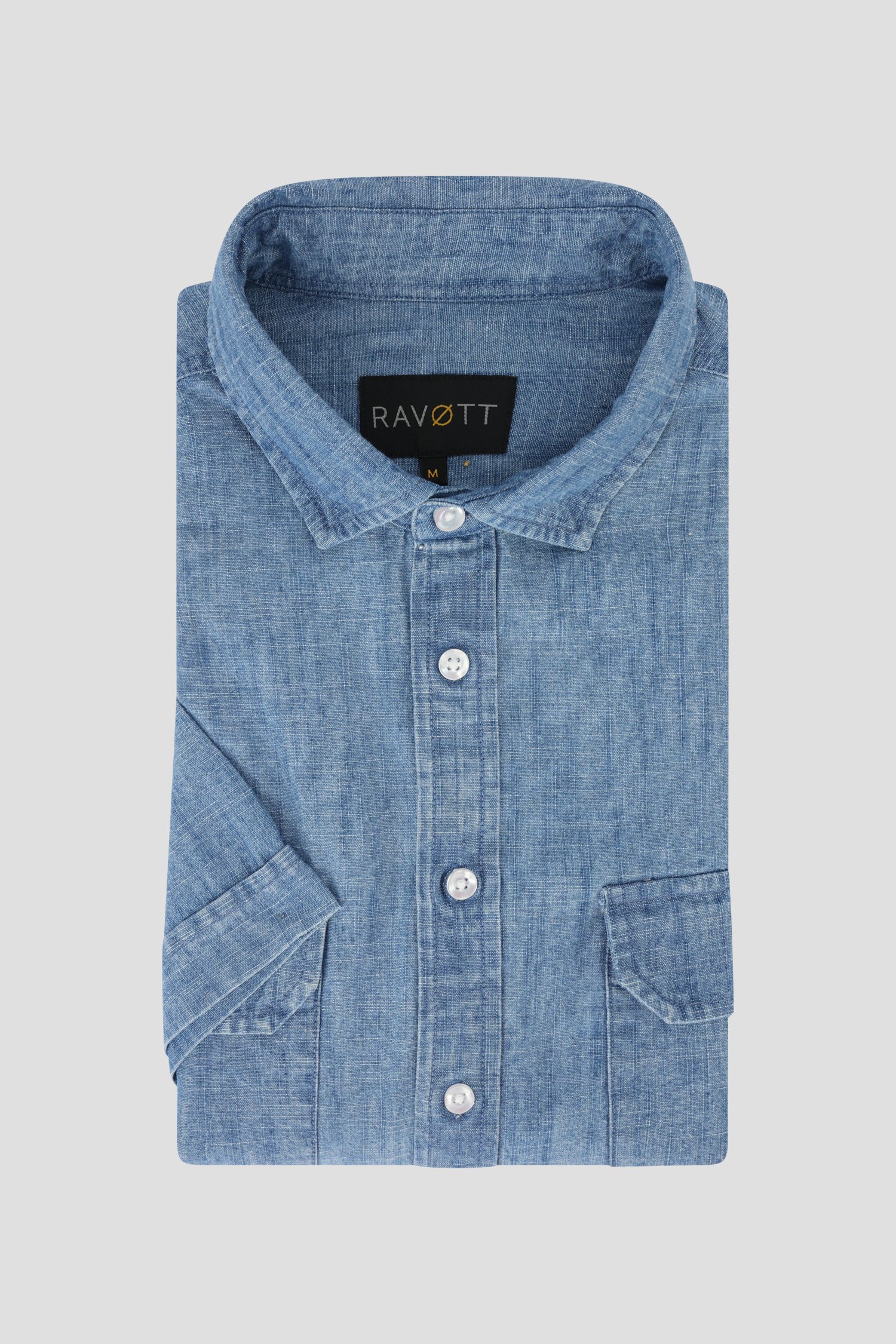 Chemise bleue à effet jean - Regular fit de Ravøtt pour Hommes