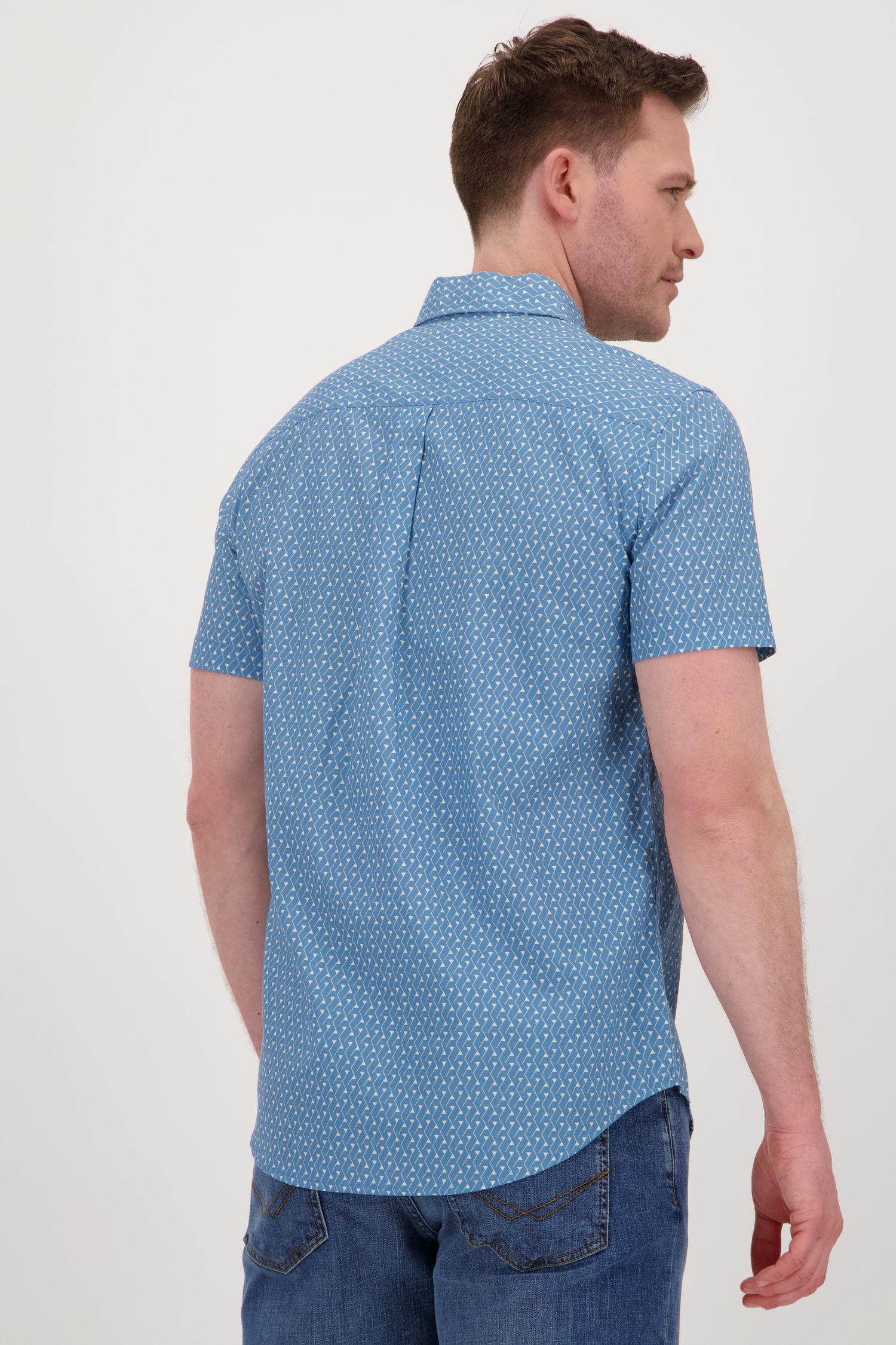 Chemise bleue à imprimé graphique - Regular fit	 de Ravøtt pour Hommes