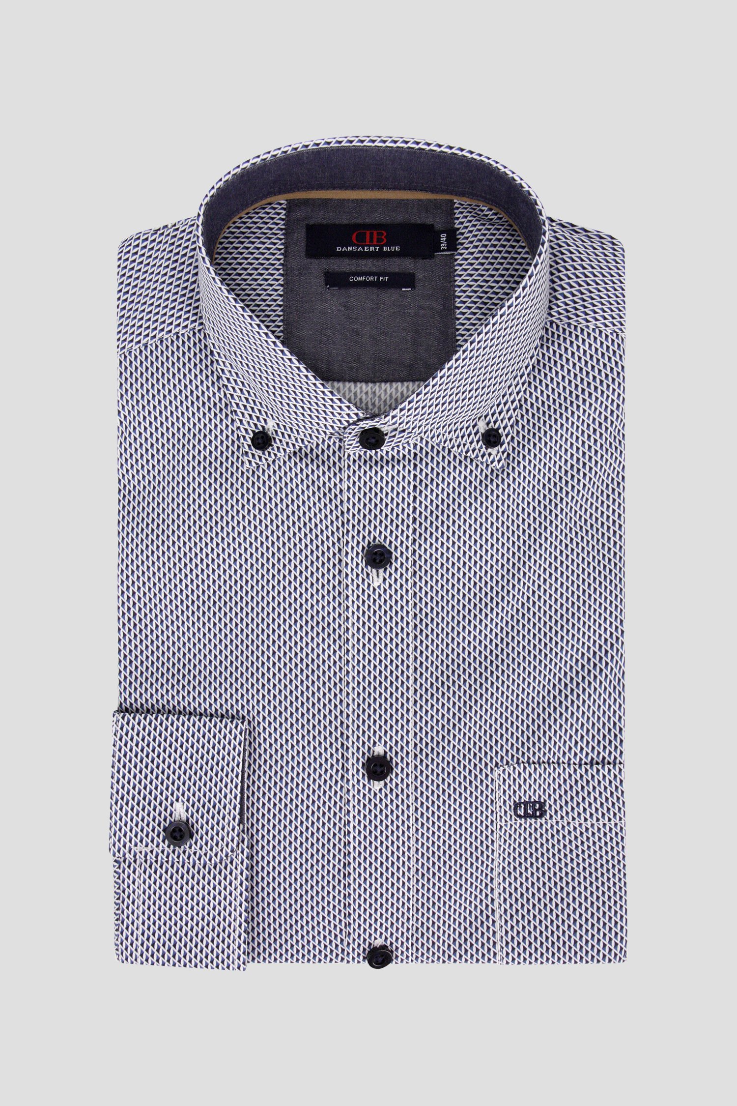 Chemise bleue à motif fin - Comfort fit de Dansaert Blue pour Hommes