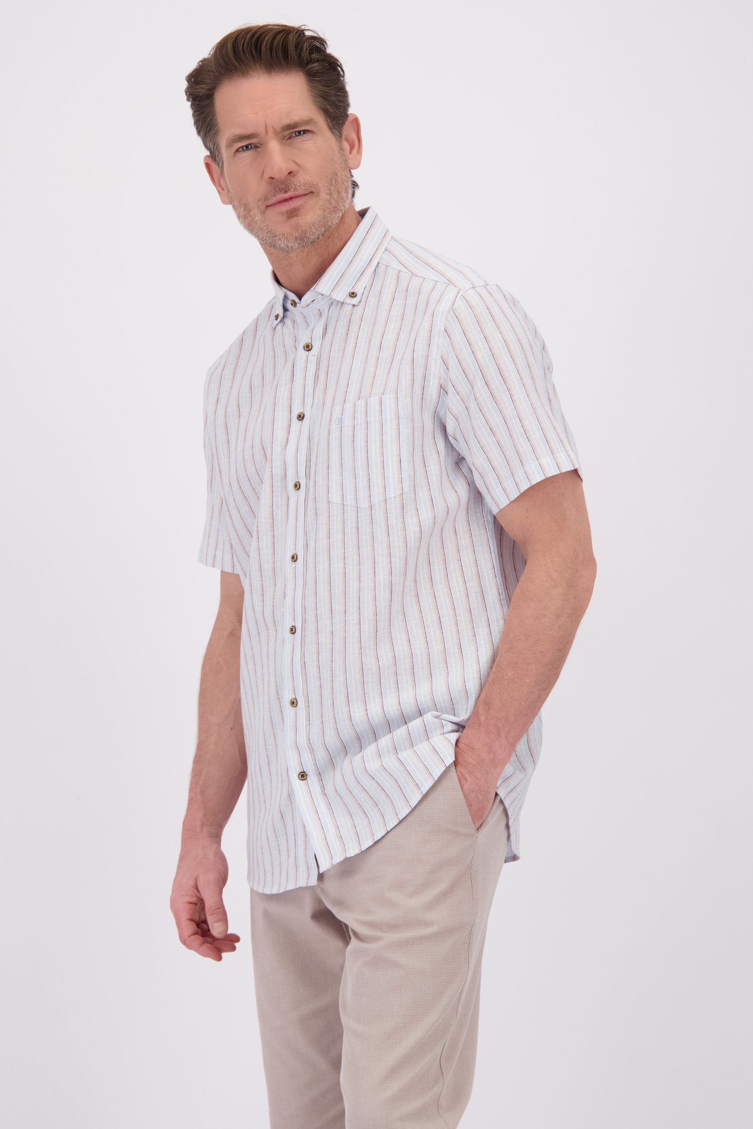 Le devant de Chemise bleue à rayures - Regular fit de Dansaert Blue pour Hommes