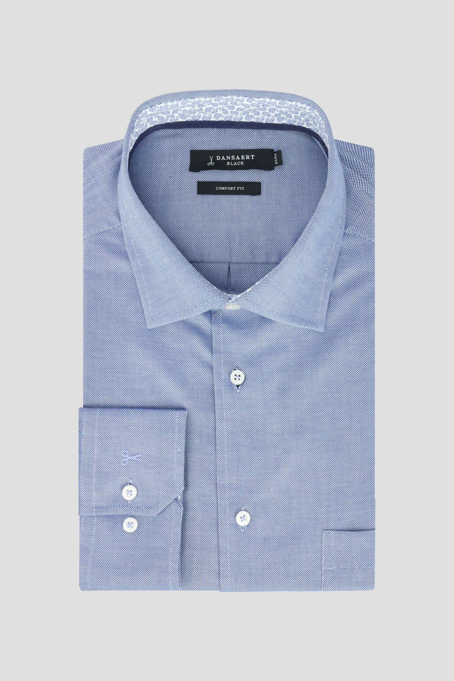 Photo produit 1 de Chemise bleue chinée – Comfort fit de Dansaert Black pour Hommes