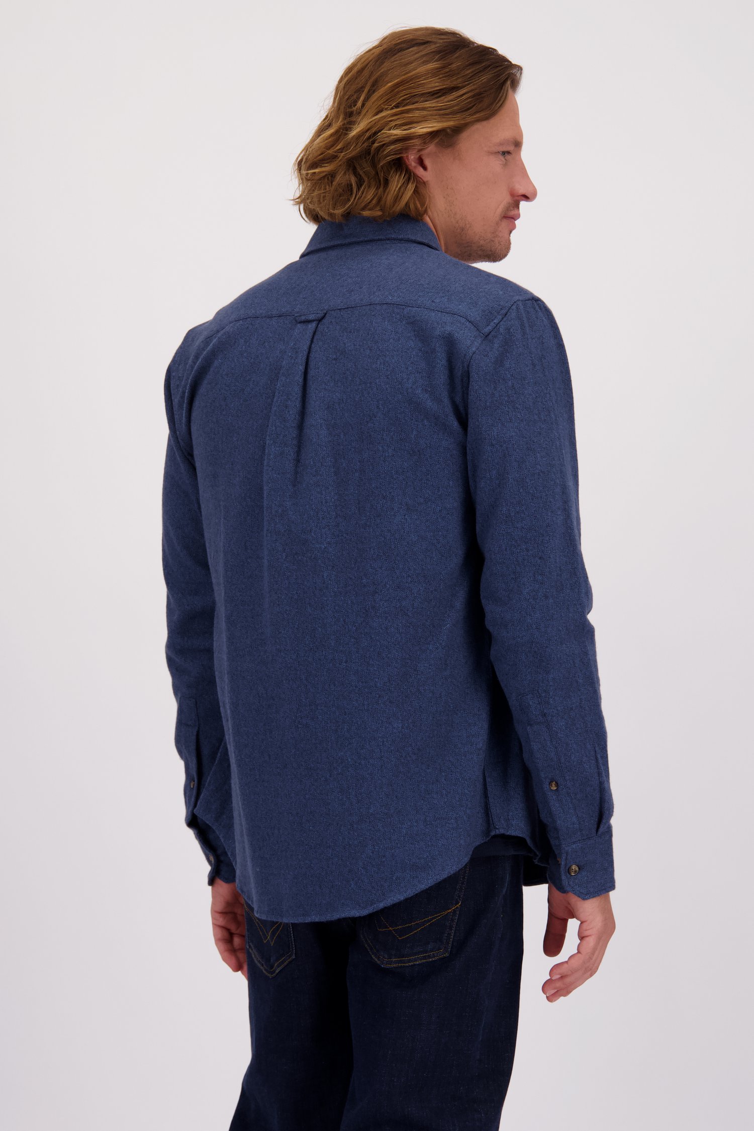 Le dos de Chemise bleue chinée – Regular fit  de Ravøtt pour Hommes