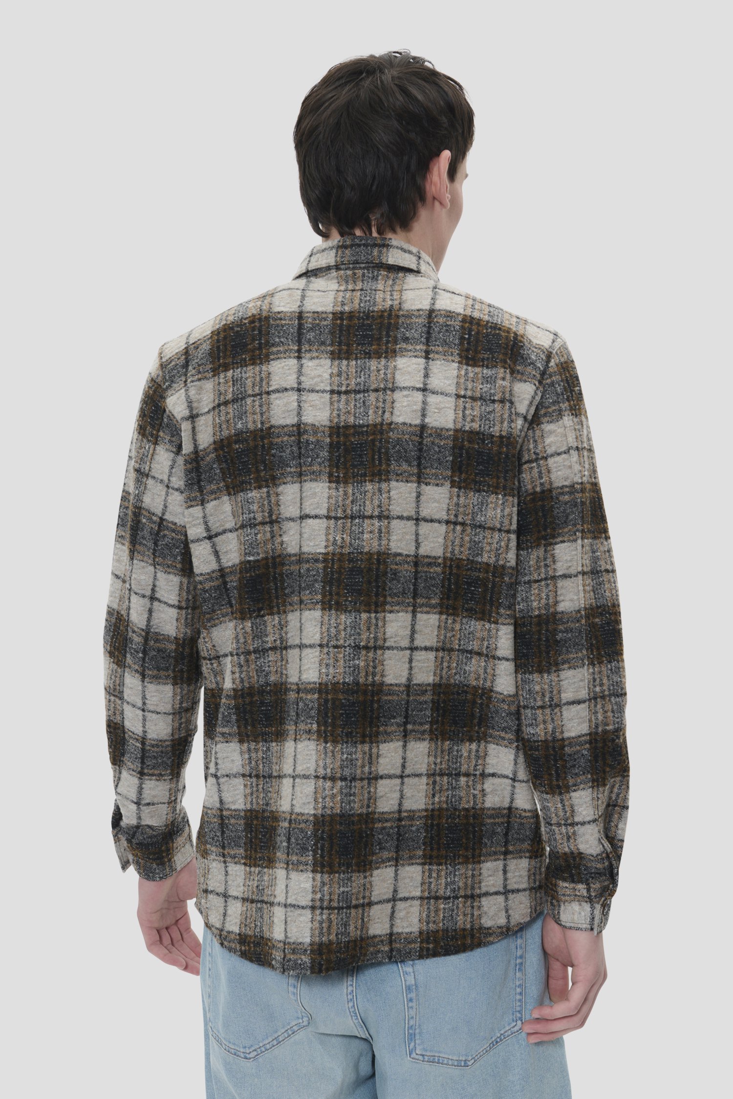 Le dos de Chemise brune à carreaux – Regular fit de Matinique pour Hommes