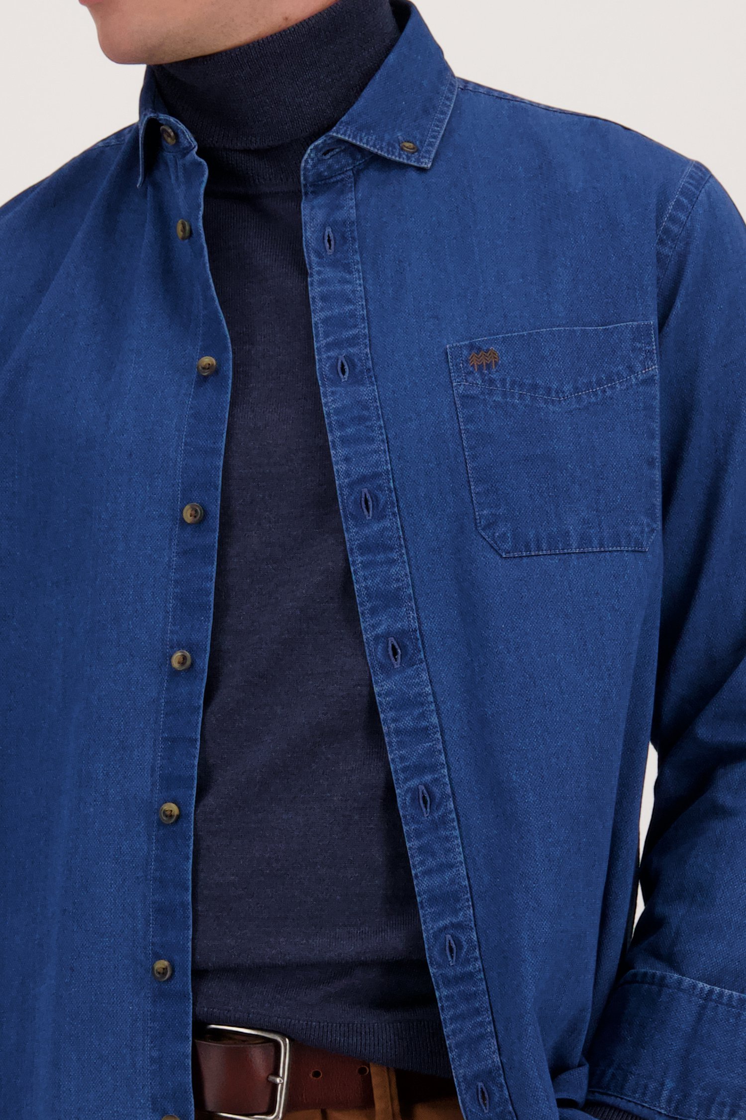 Chemise en jean bleu - Regular fit de Ravøtt pour Hommes