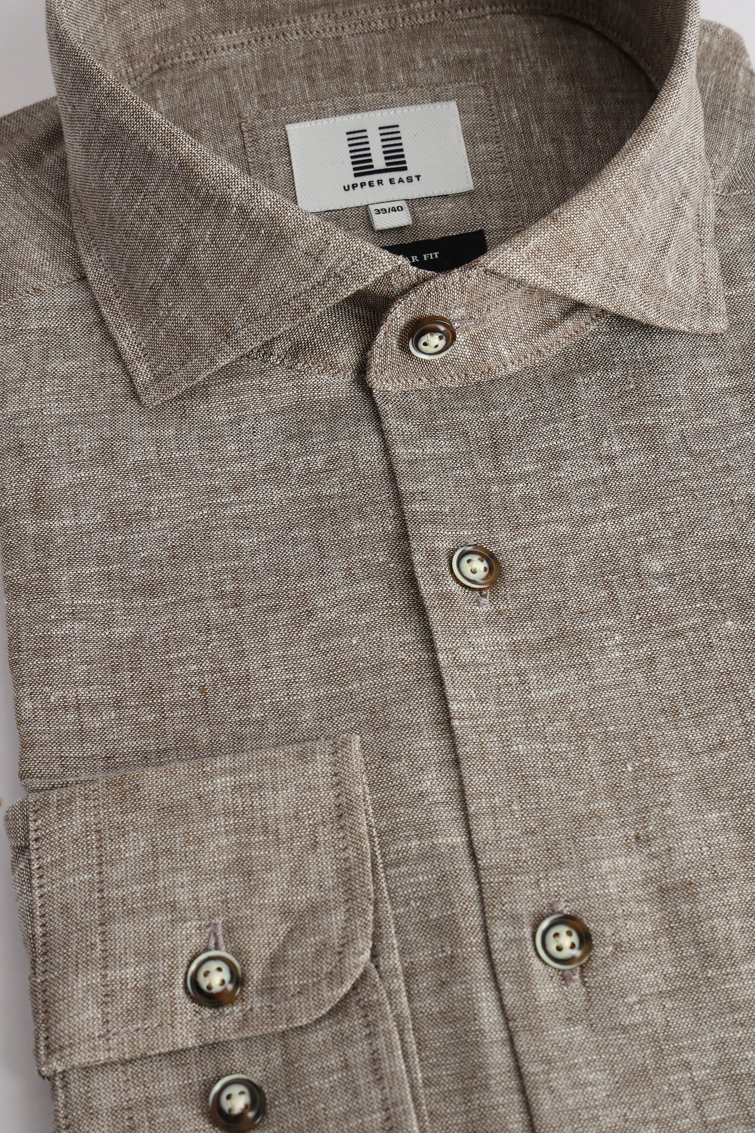 Photo produit 2 de Chemise en lin beige clair de Upper East pour Hommes