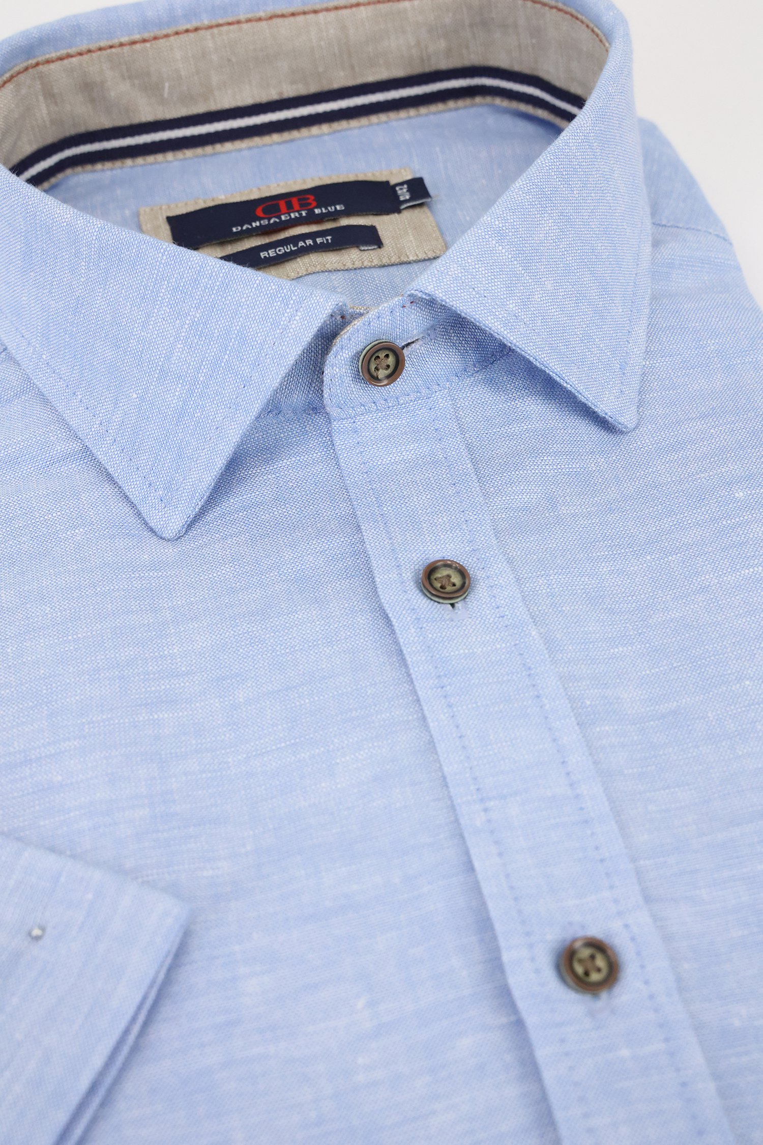 Chemise en lin bleu clair chiné - Regular fit de Dansaert Blue pour Hommes