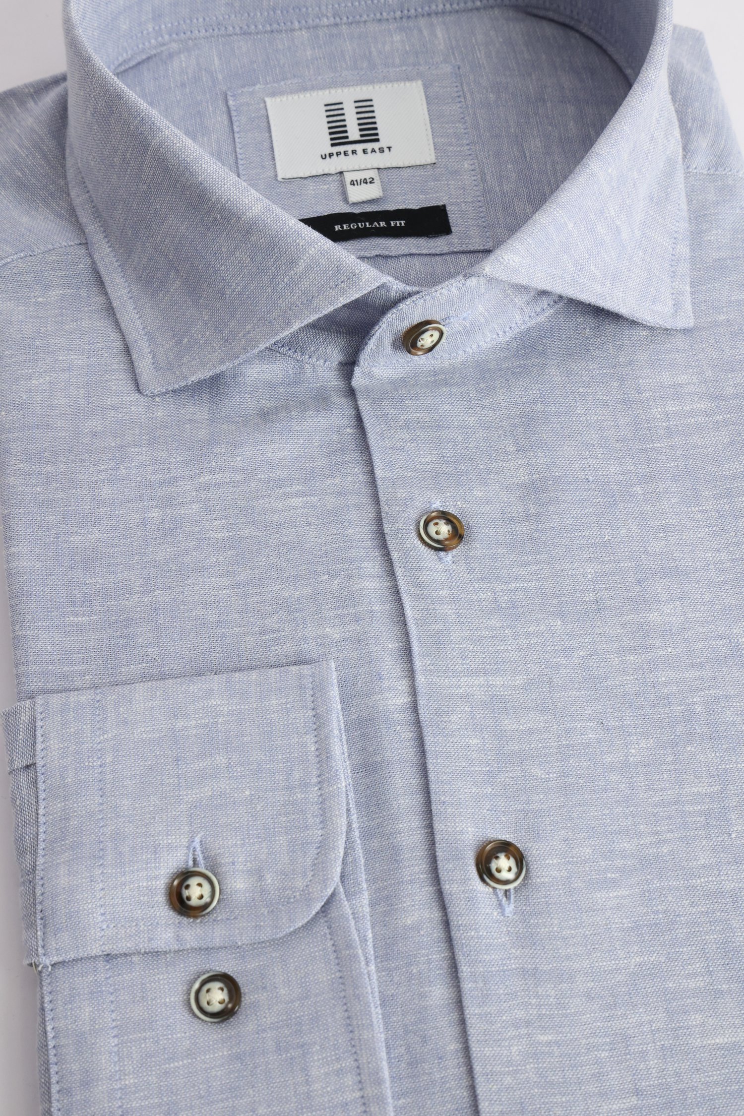 Photo produit 2 de Chemise en lin bleu clair de Upper East pour Hommes