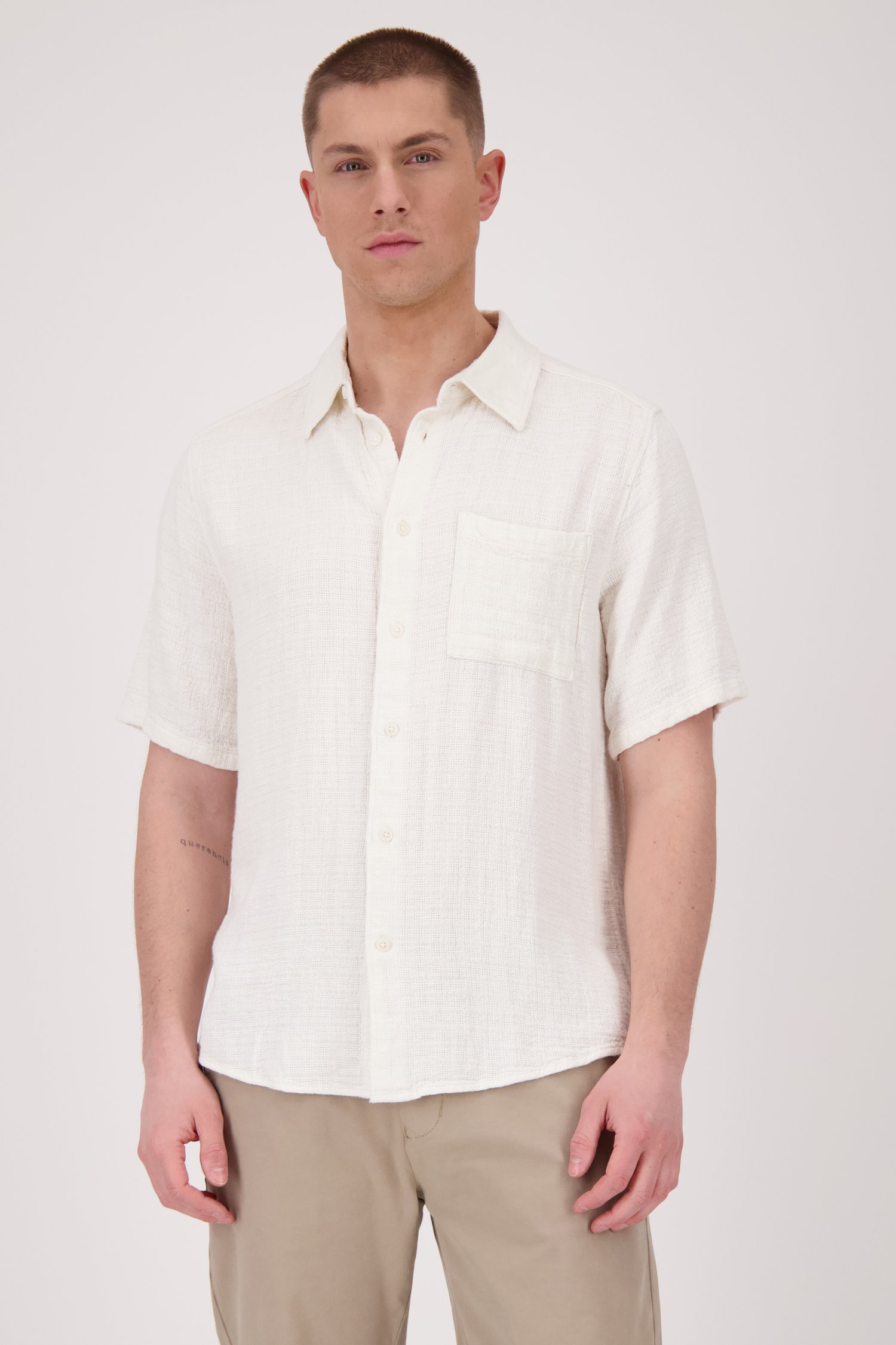 Chemise en lin texturé écru	 de ONLY & SONS pour Hommes