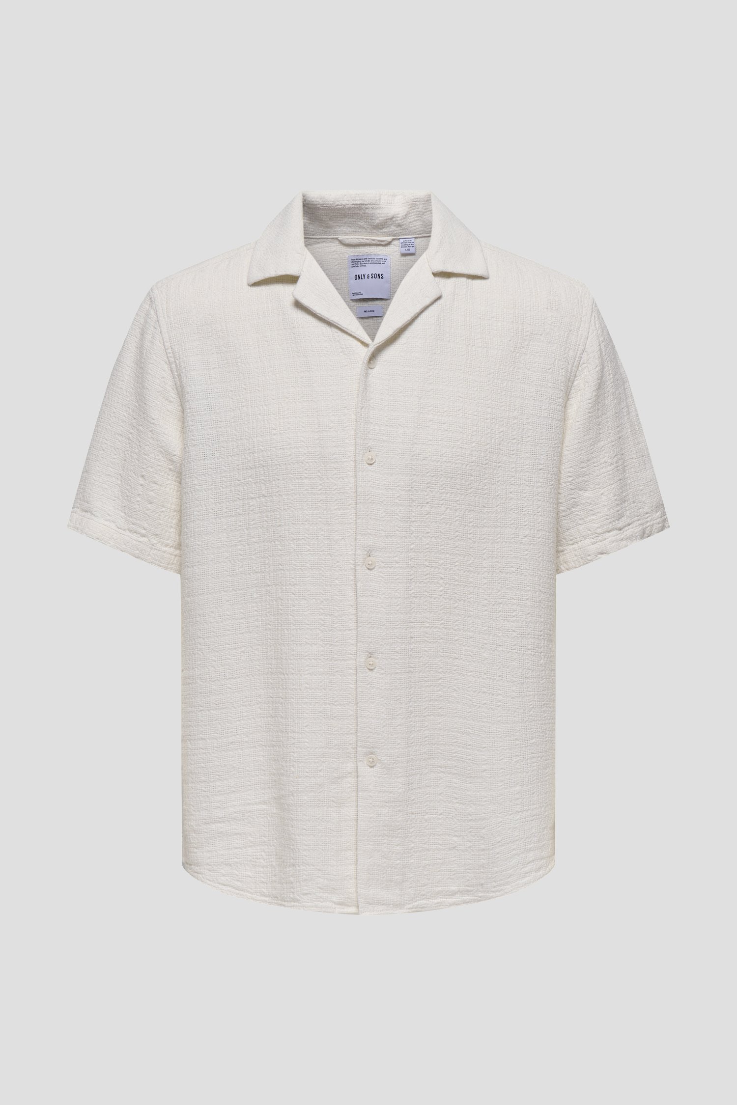 Chemise en lin texturé écru	 de ONLY & SONS pour Hommes