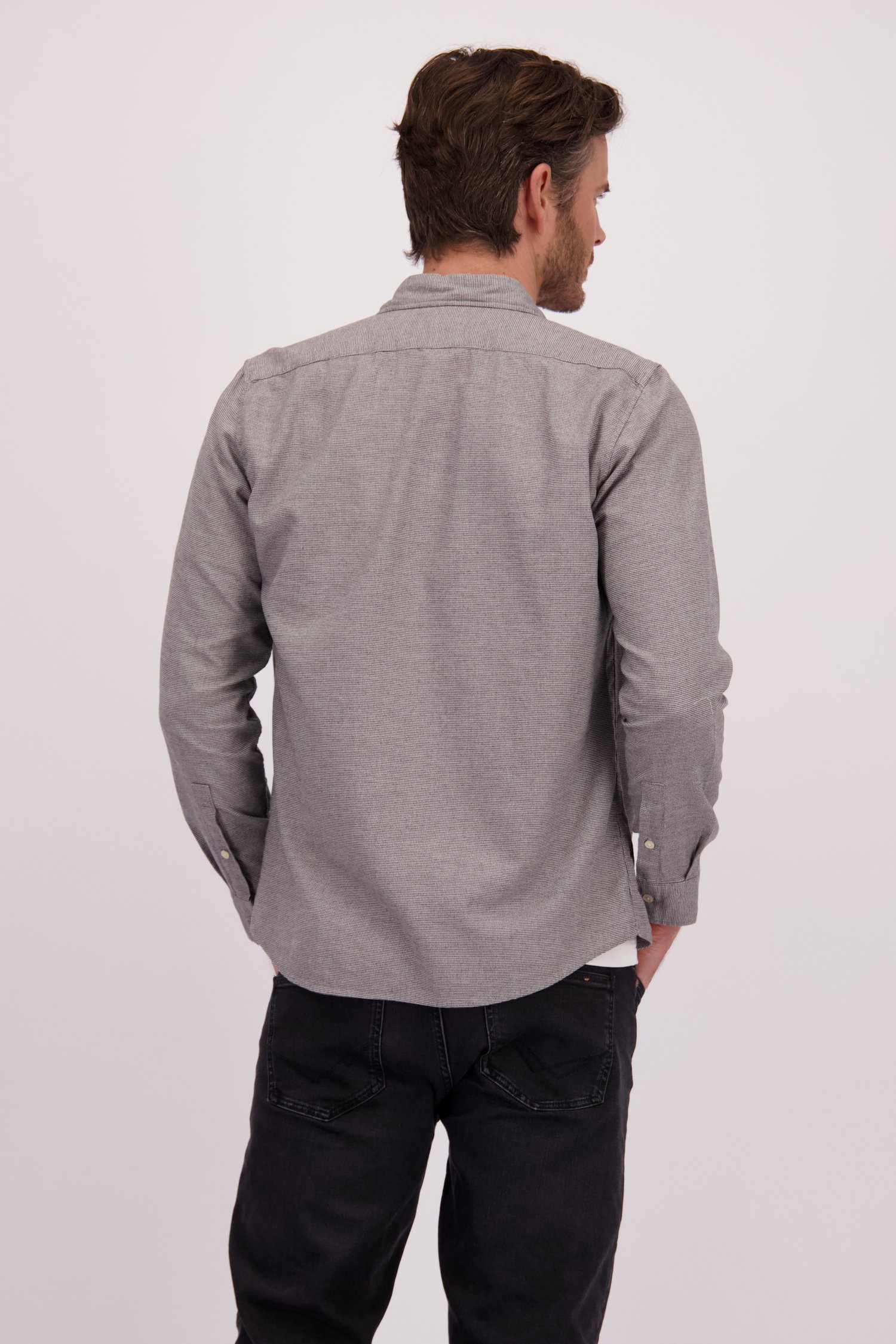 Le dos de Chemise grise chinée – Coupe droite de Marc O'Polo pour Hommes