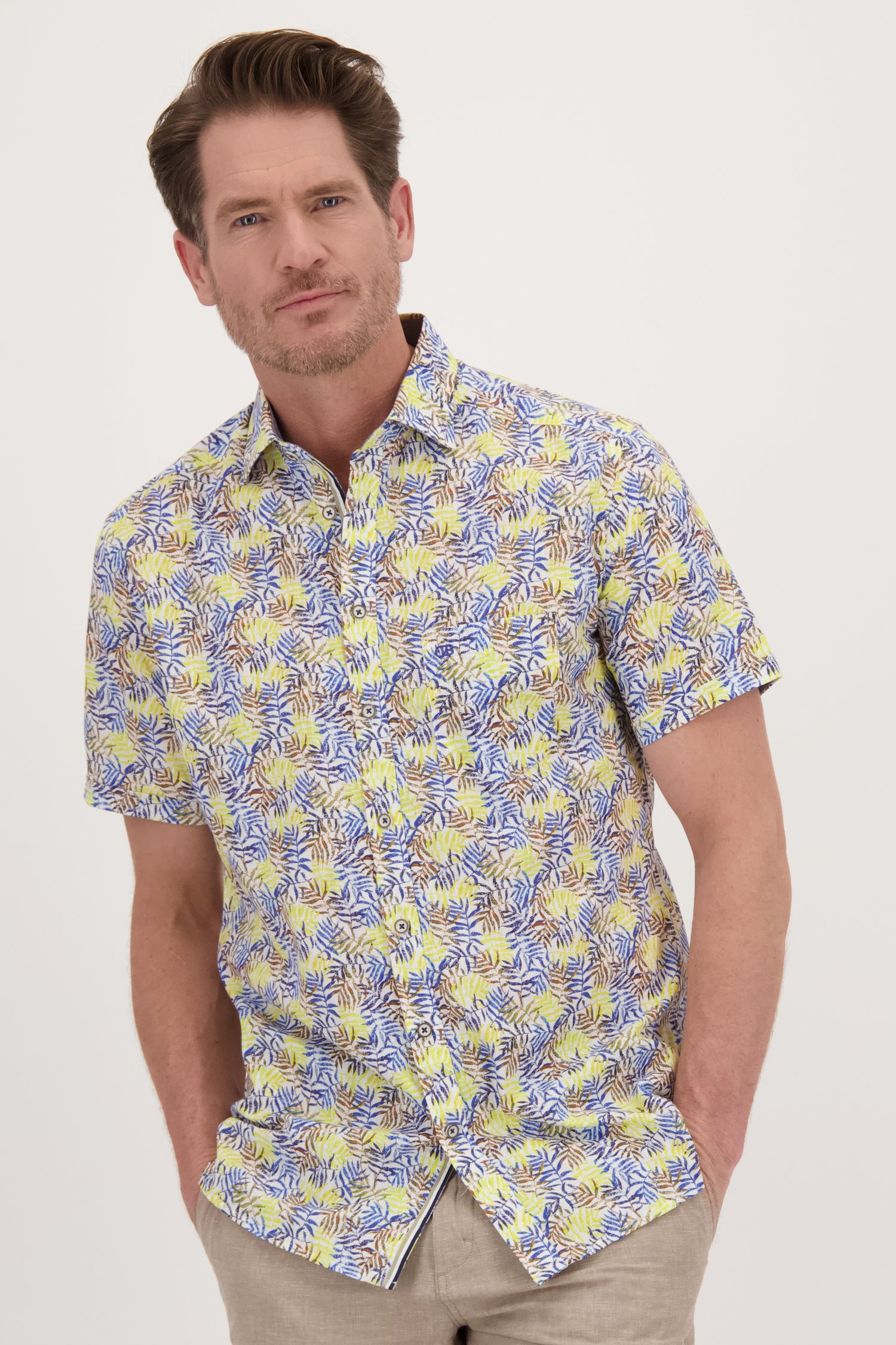 Chemise imprimée feuilles - Regular fit de Dansaert Blue pour Hommes