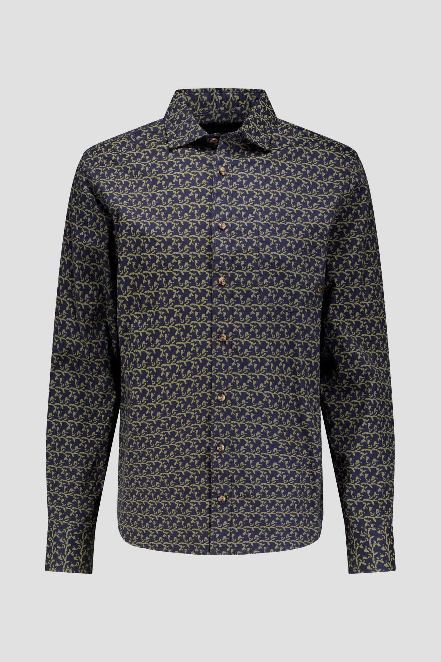 Photo produit 1 de Chemise kaki à imprimé – Regular fit de Ravøtt pour Hommes