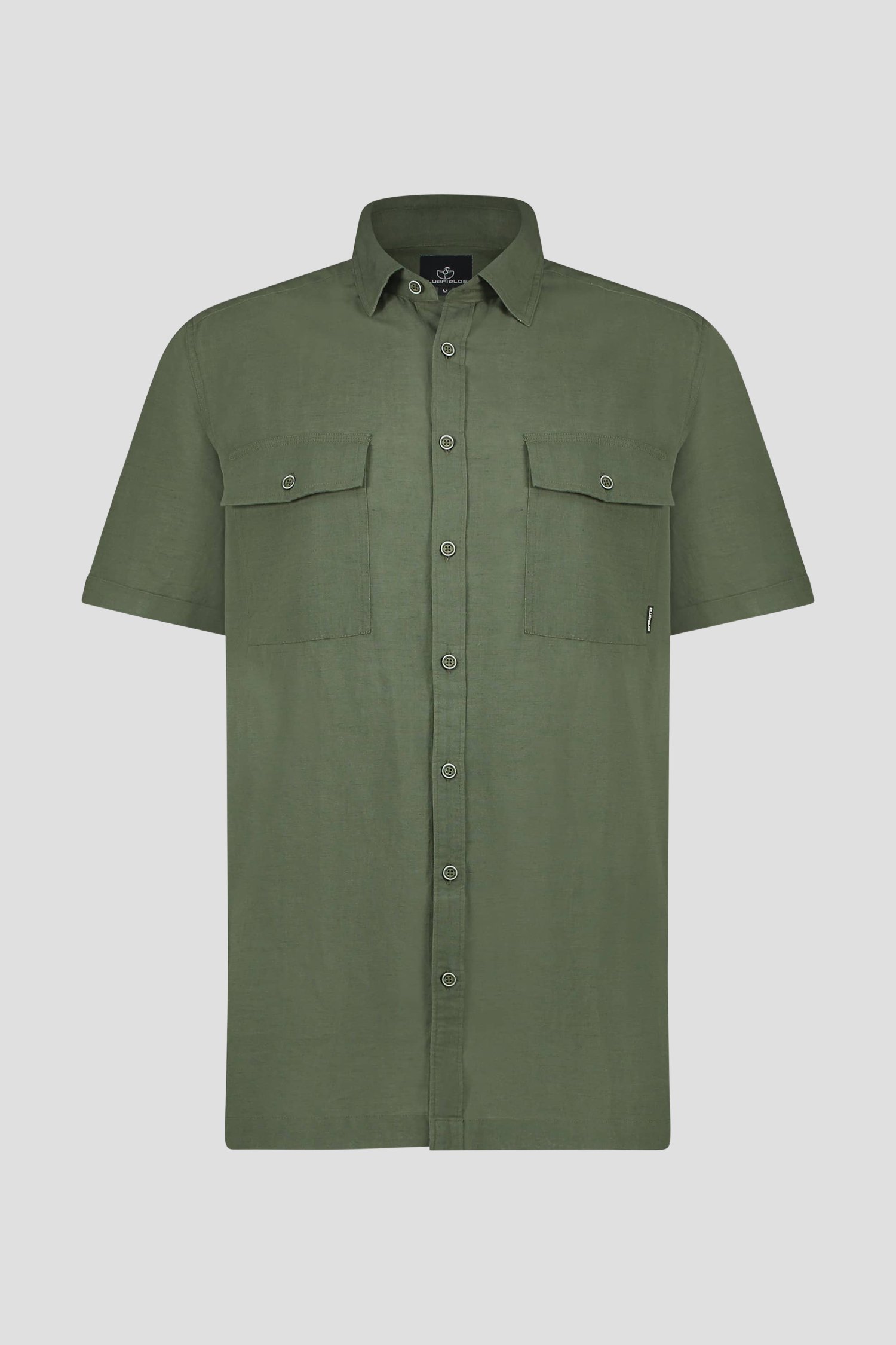 Chemise kaki avec lin - Regular fit de Bluefields pour Hommes