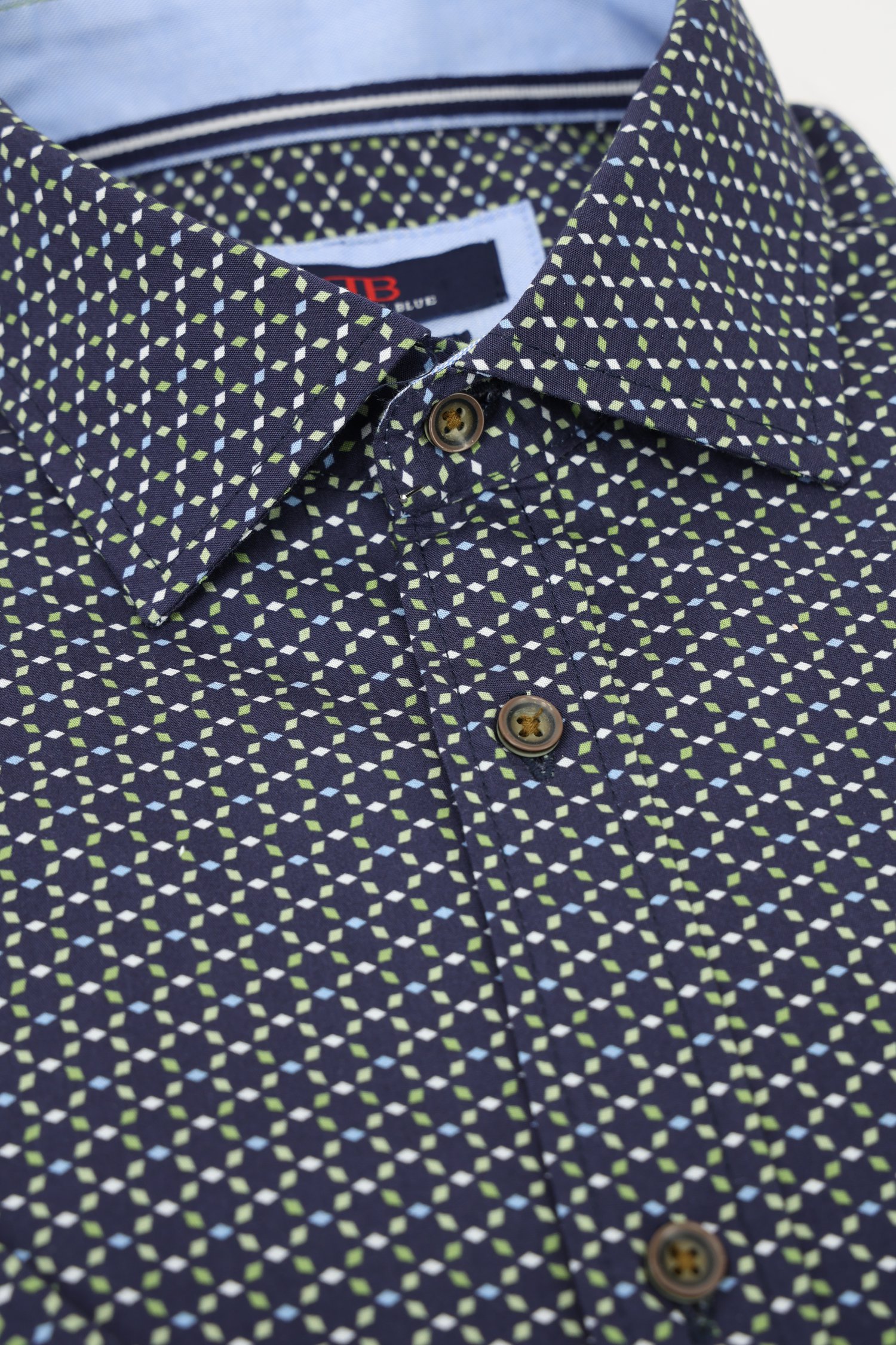 Chemise marine à imprimé bleu-vert - regular fit  de Dansaert Blue pour Hommes