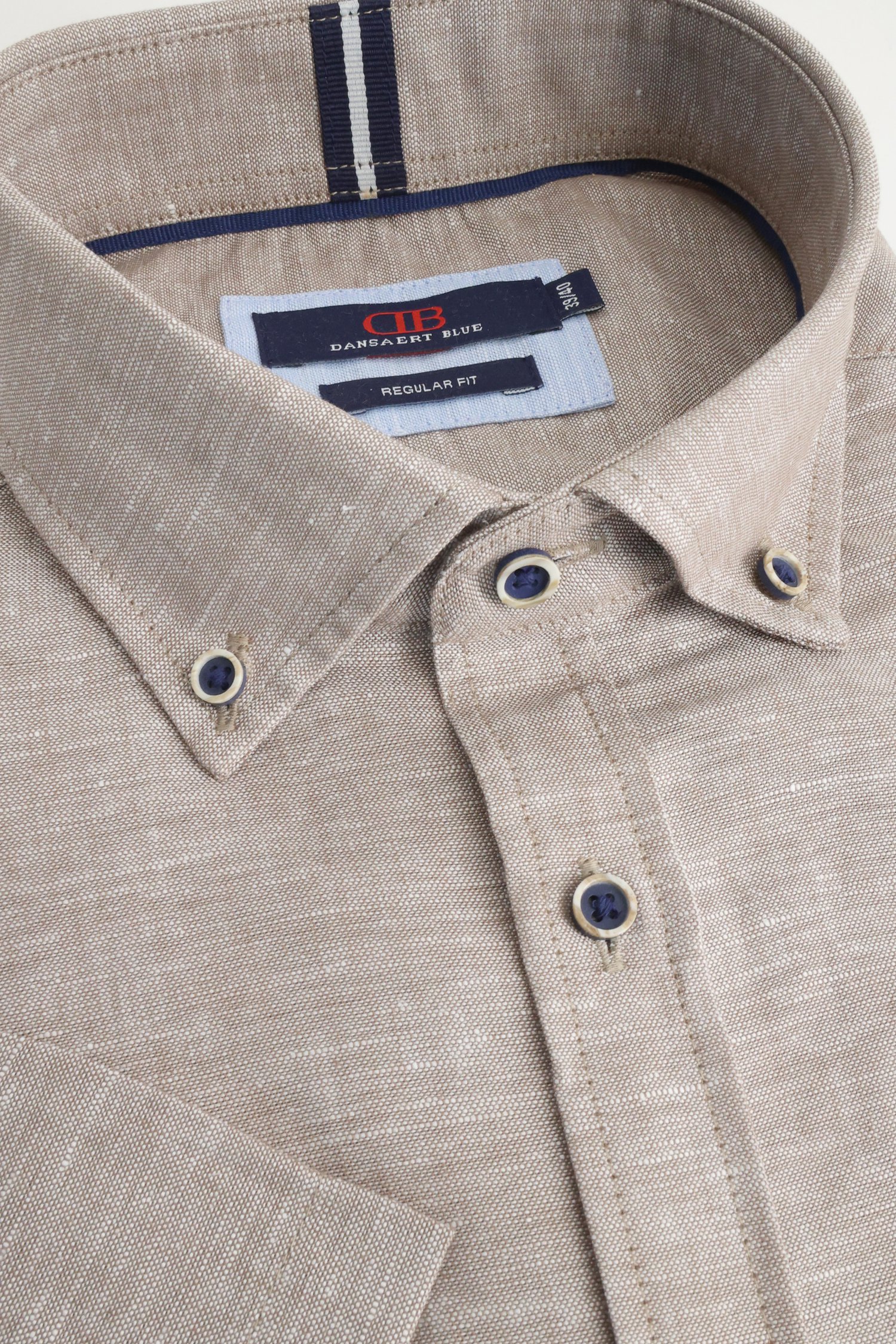 Photo produit 1 de Chemise marron à manches courtes - Regular fit de Dansaert Blue pour Hommes