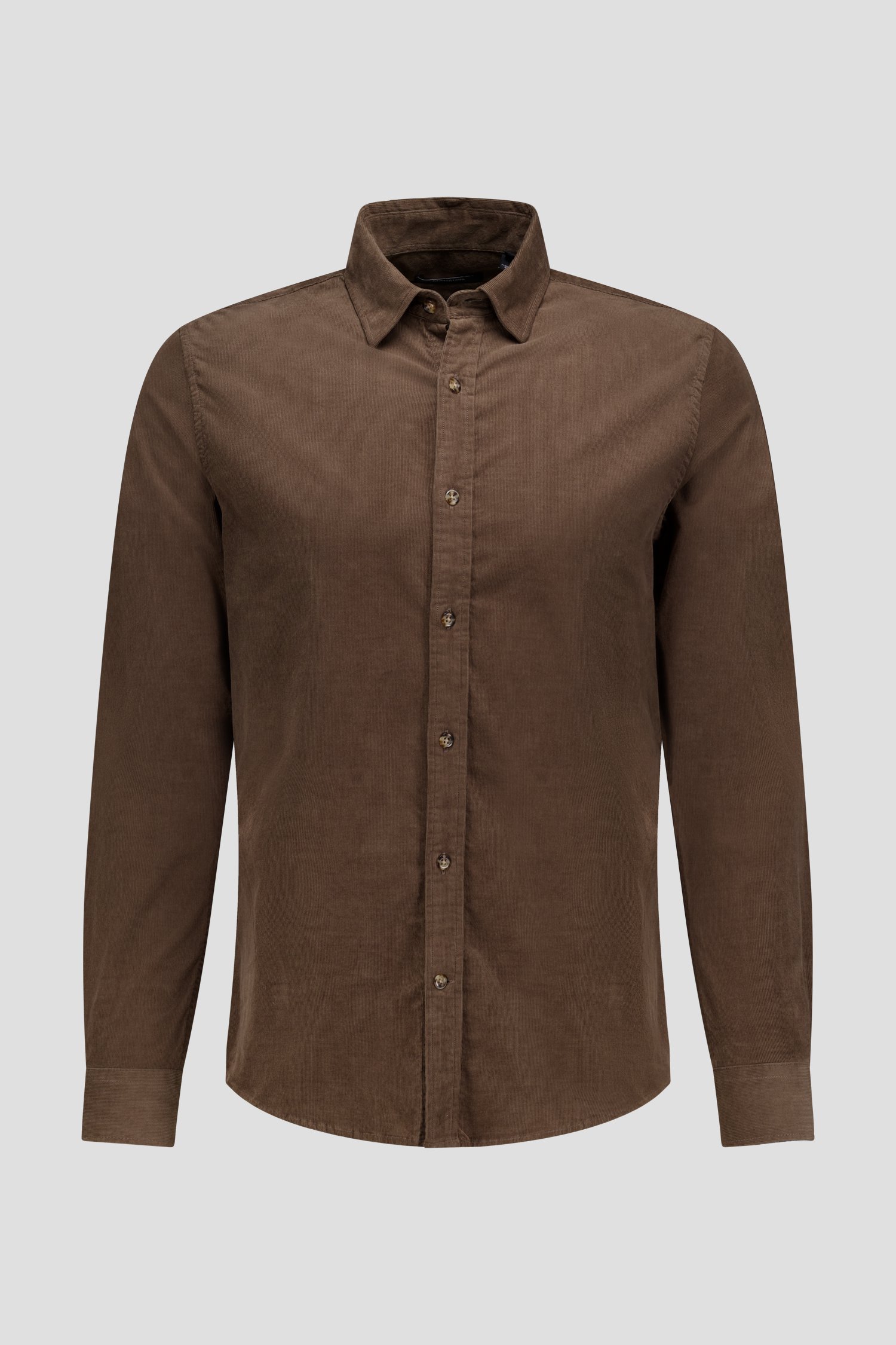 Photo produit 1 de Chemise marron foncé en velours finement côtelé de Matinique pour Hommes