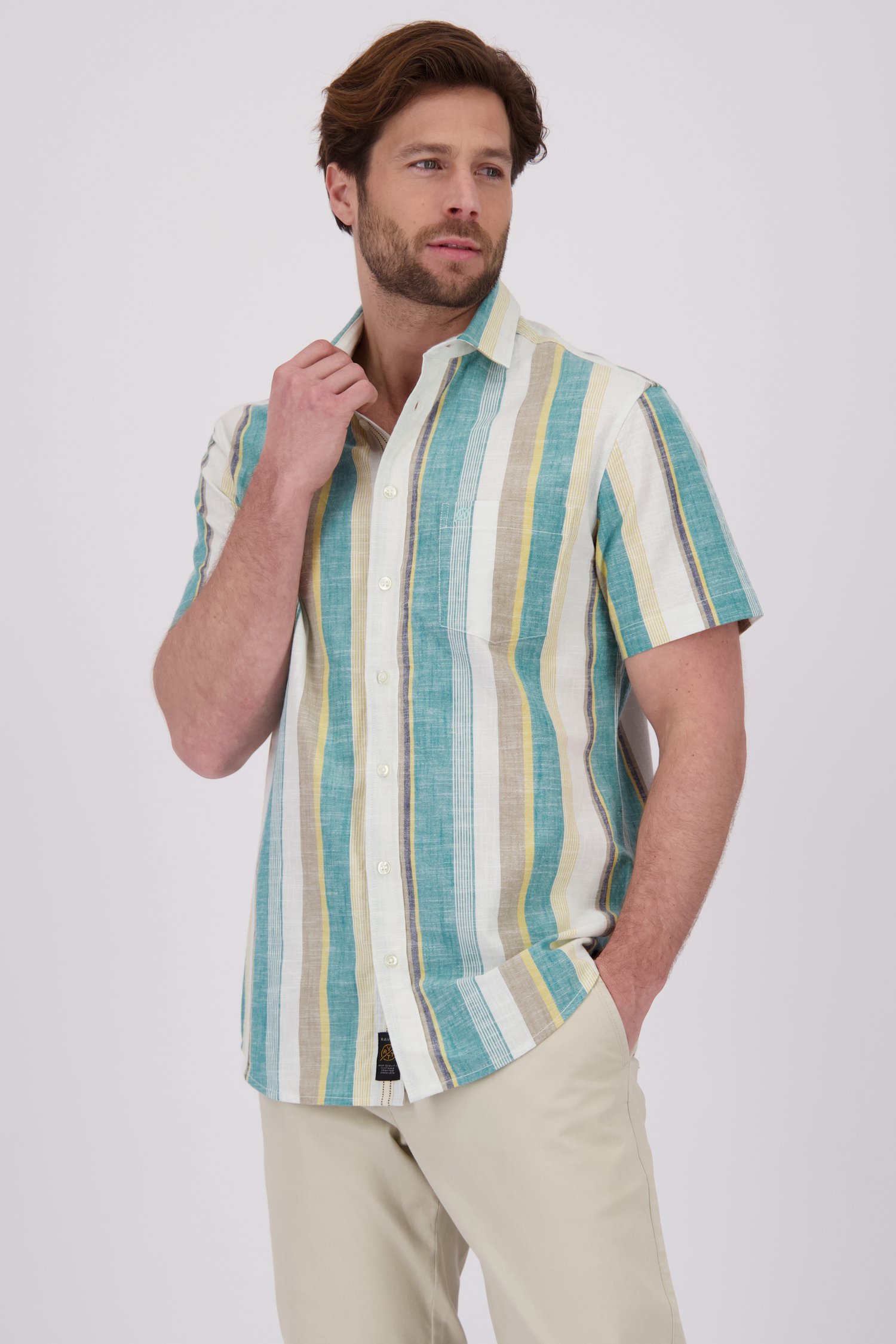 Chemise rayée colorée - Coupe regular de Ravøtt pour Hommes