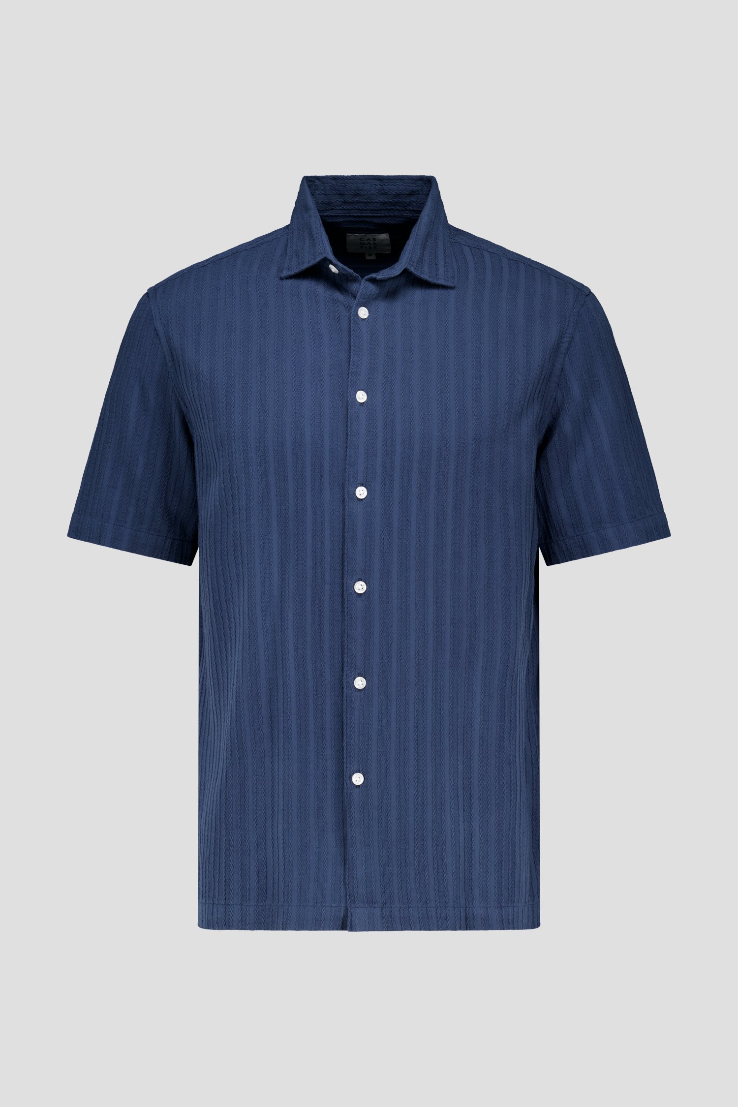 Chemise texturée bleu foncé de Casual Five pour Hommes
