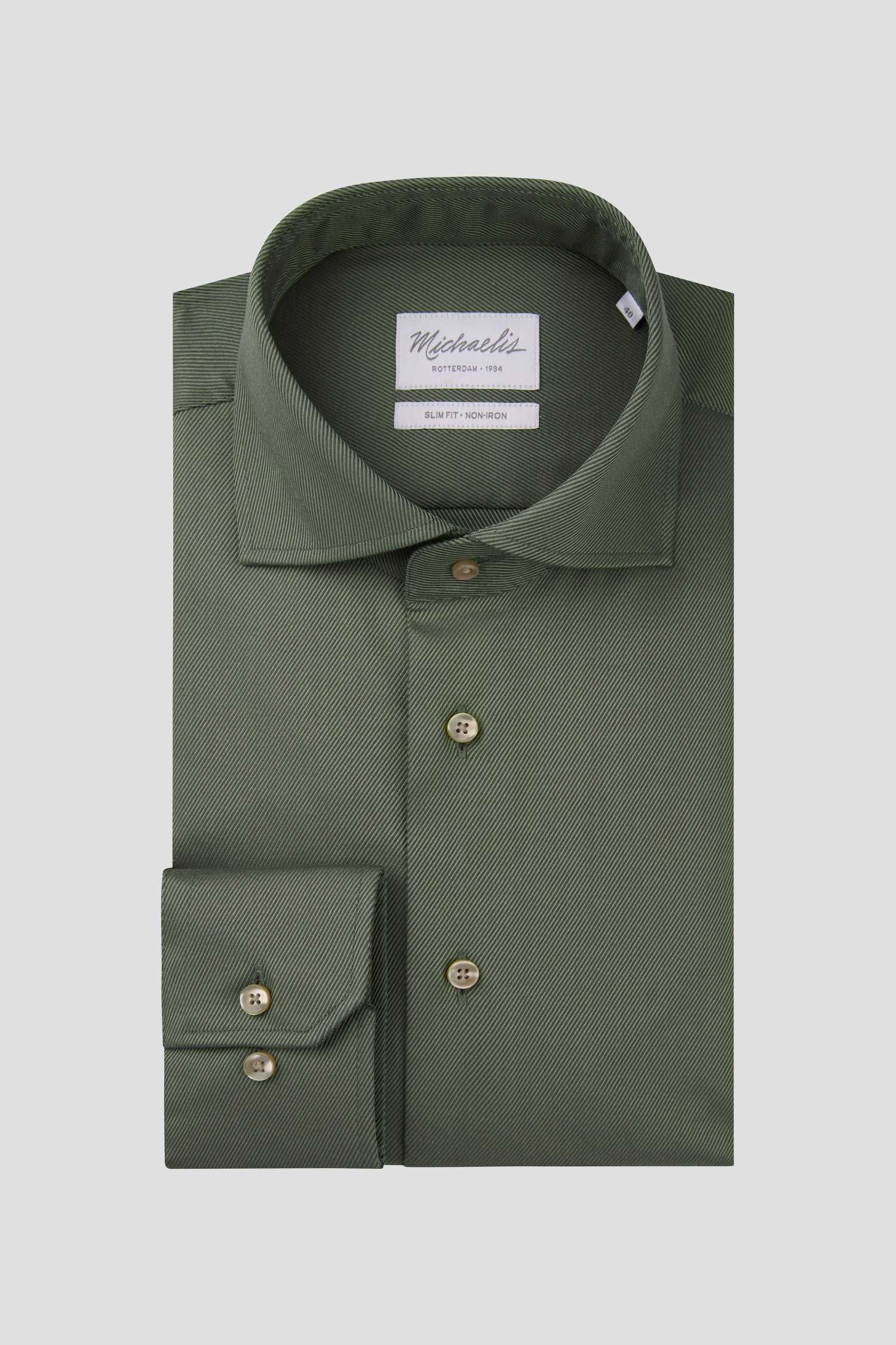 Photo produit 1 de Chemise vert olive – Slim fit  de Michaelis pour Hommes