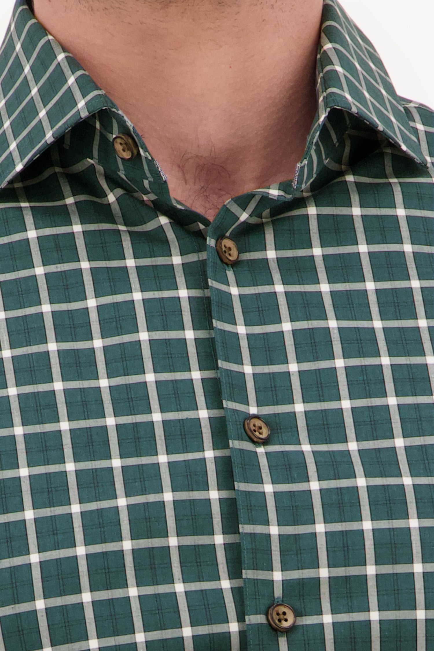 Chemise verte à carreaux - slim fit de Upper East pour Hommes