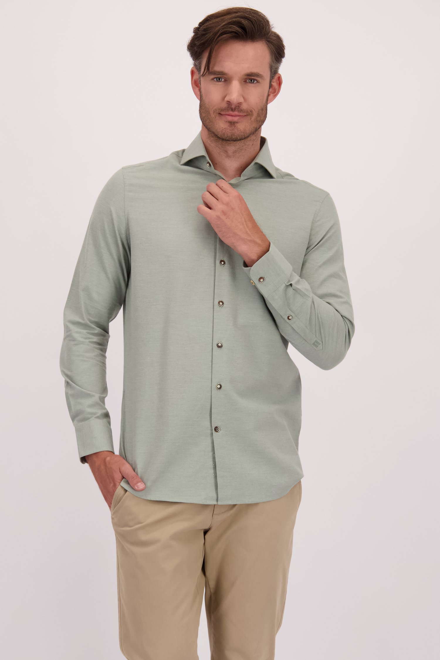Le devant de Chemise verte - Regular fit  de Upper East pour Hommes